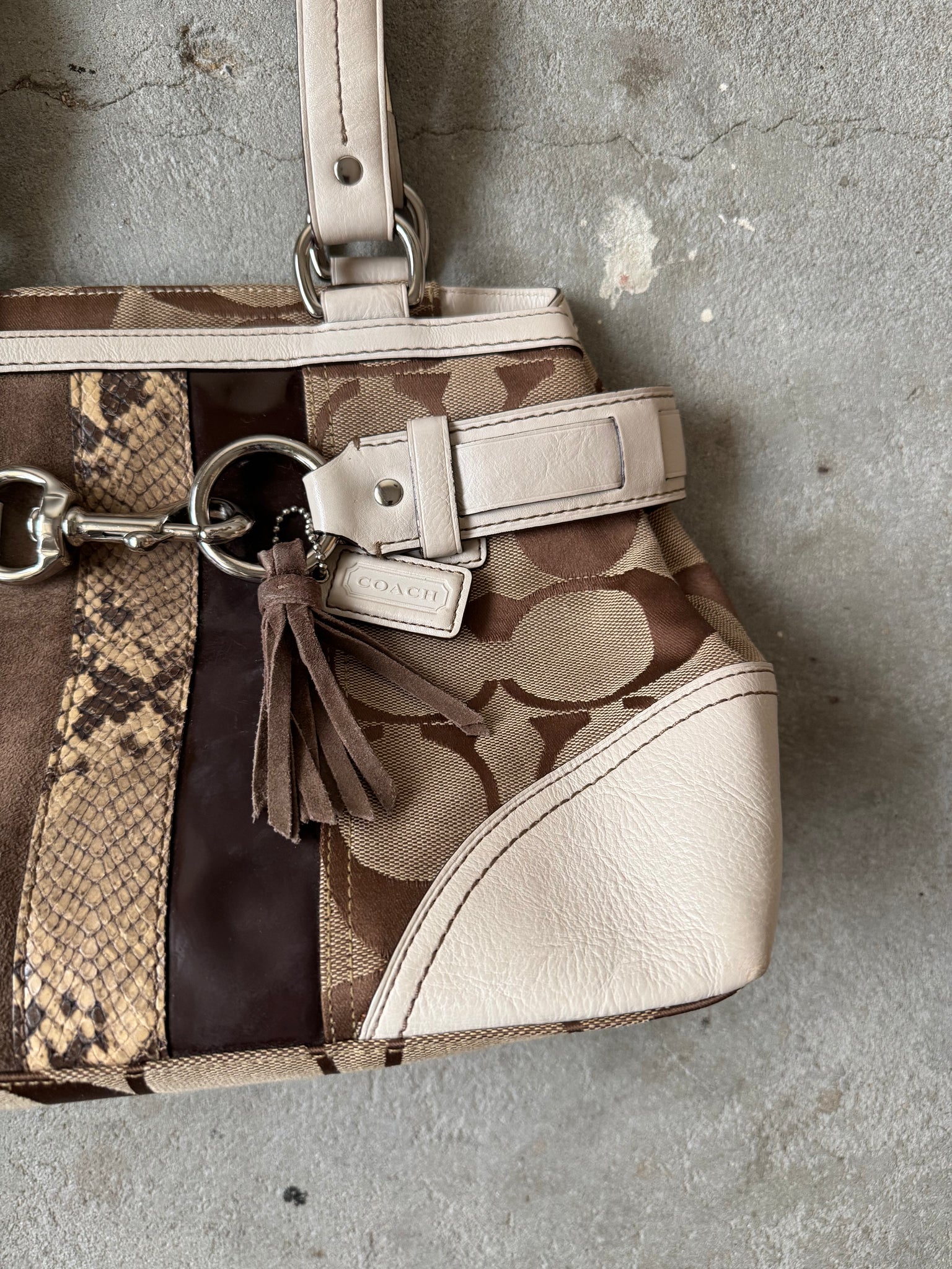 Coach Signature Sufflette Stripe Handbag Multicolour