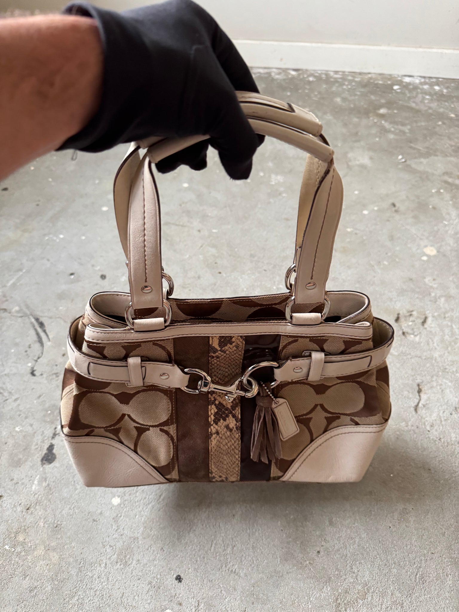 Coach Signature Sufflette Stripe Handbag Multicolour