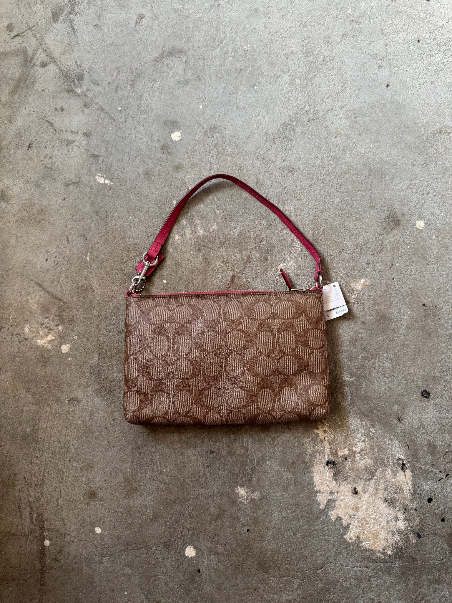 Coach Leather Clutch Shoulder Bag Pink