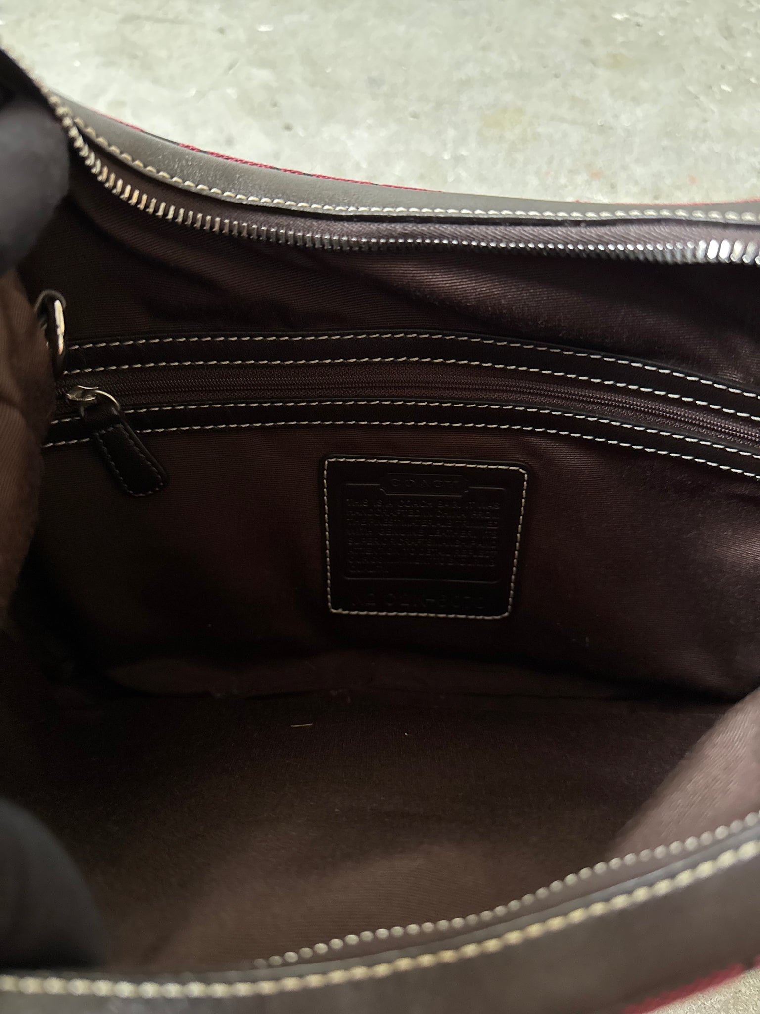 Coach Signature Hamilton Hobo Shoulder Bag Maroon/Black