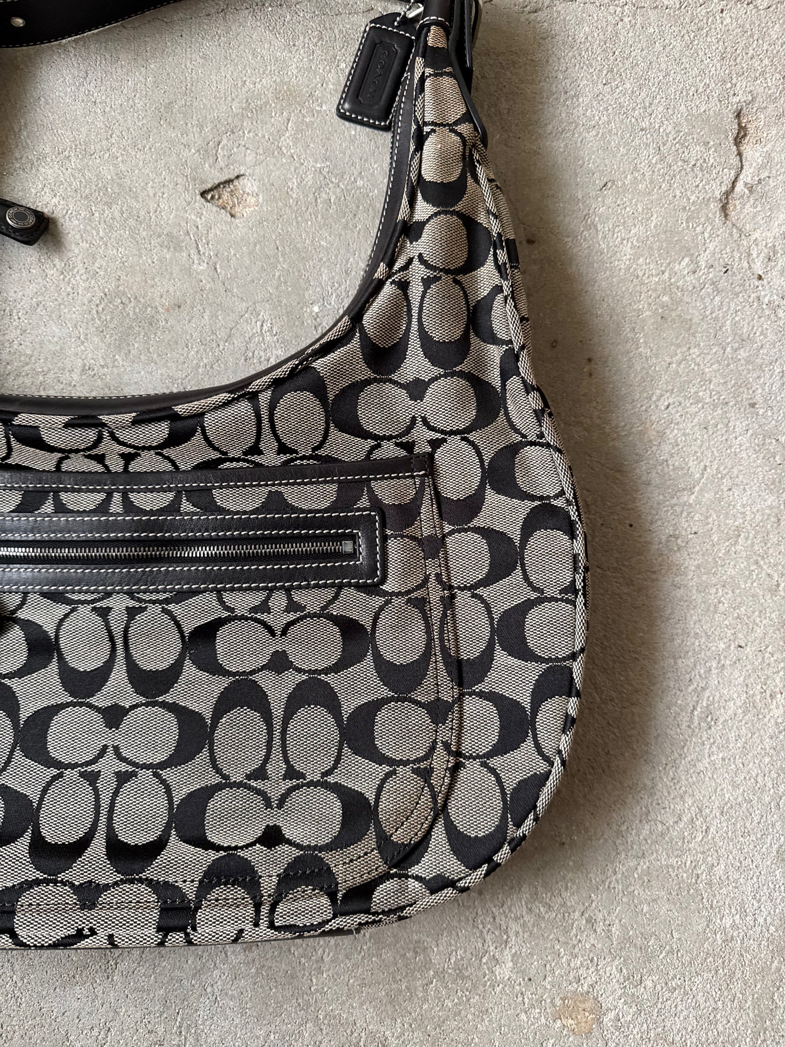 Coach Signature Hamilton Hobo Shoulder Bag Grey/Black