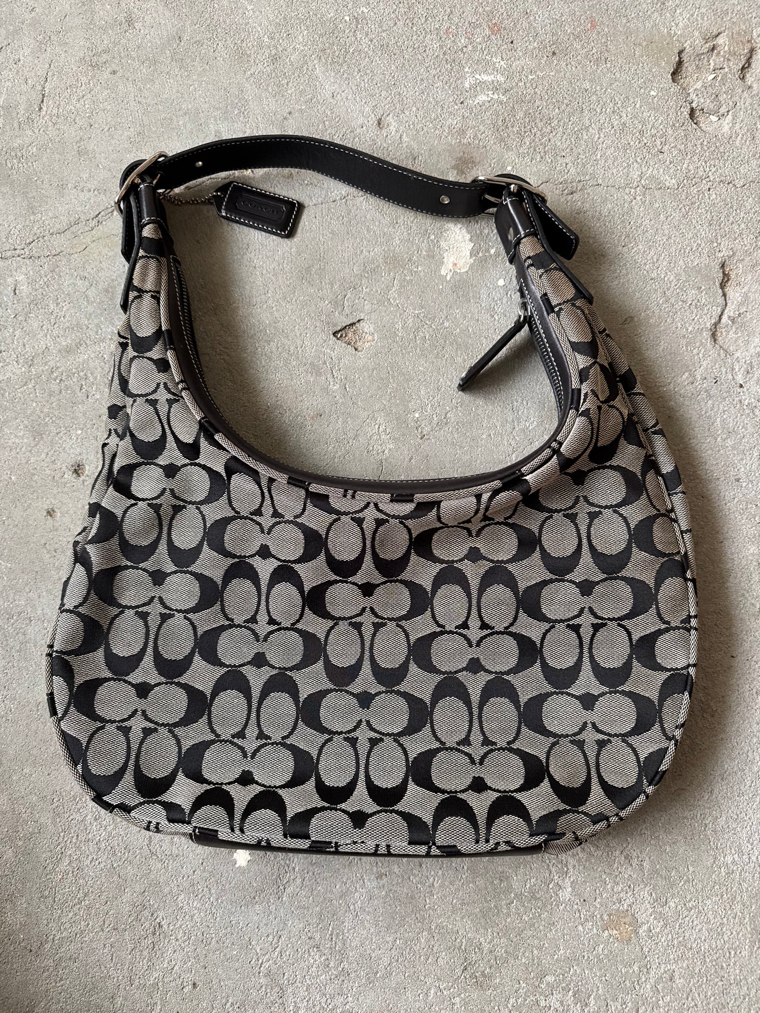 Coach Signature Hamilton Hobo Shoulder Bag Grey/Black