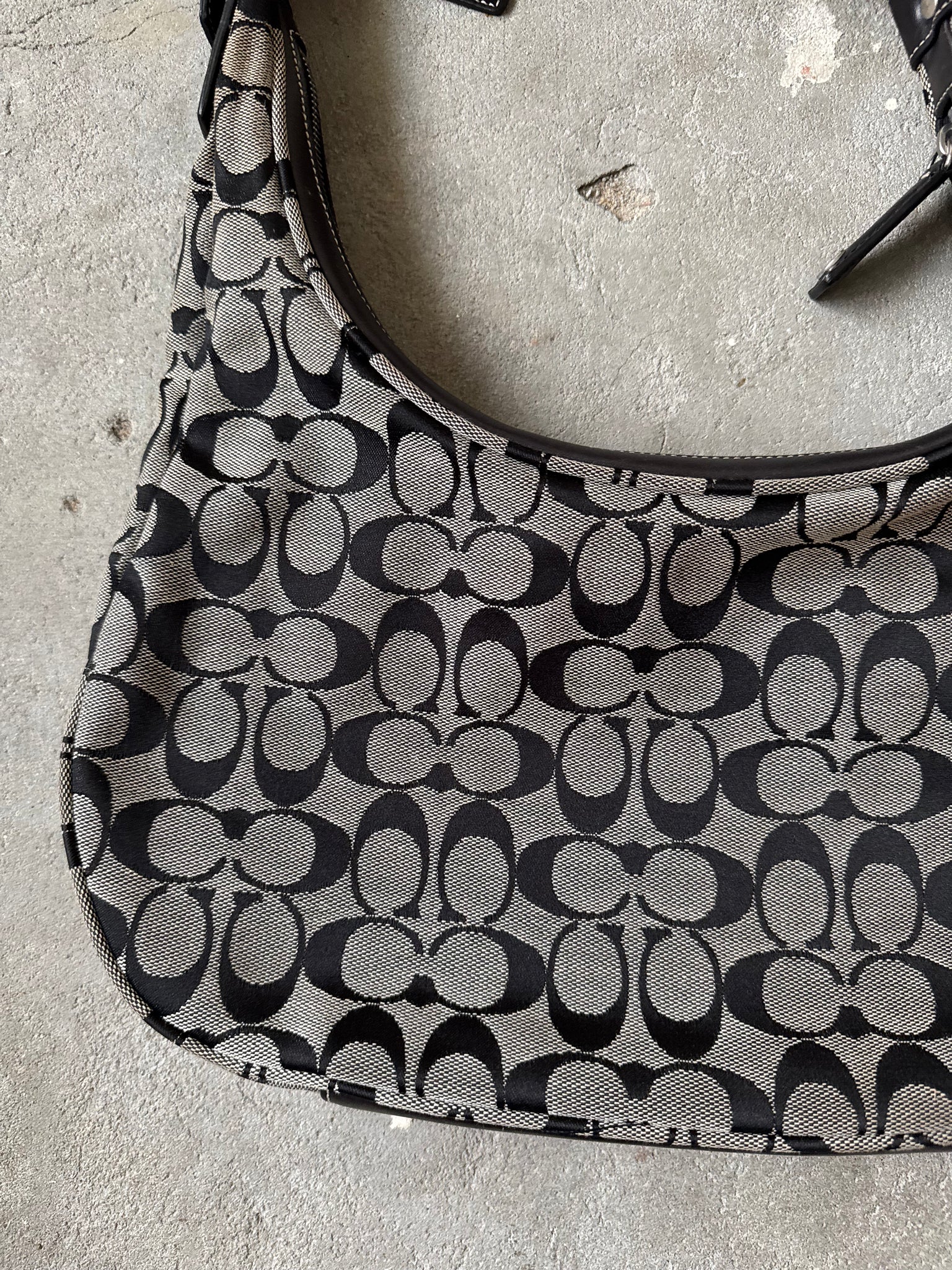 Coach Signature Hamilton Hobo Shoulder Bag Grey/Black