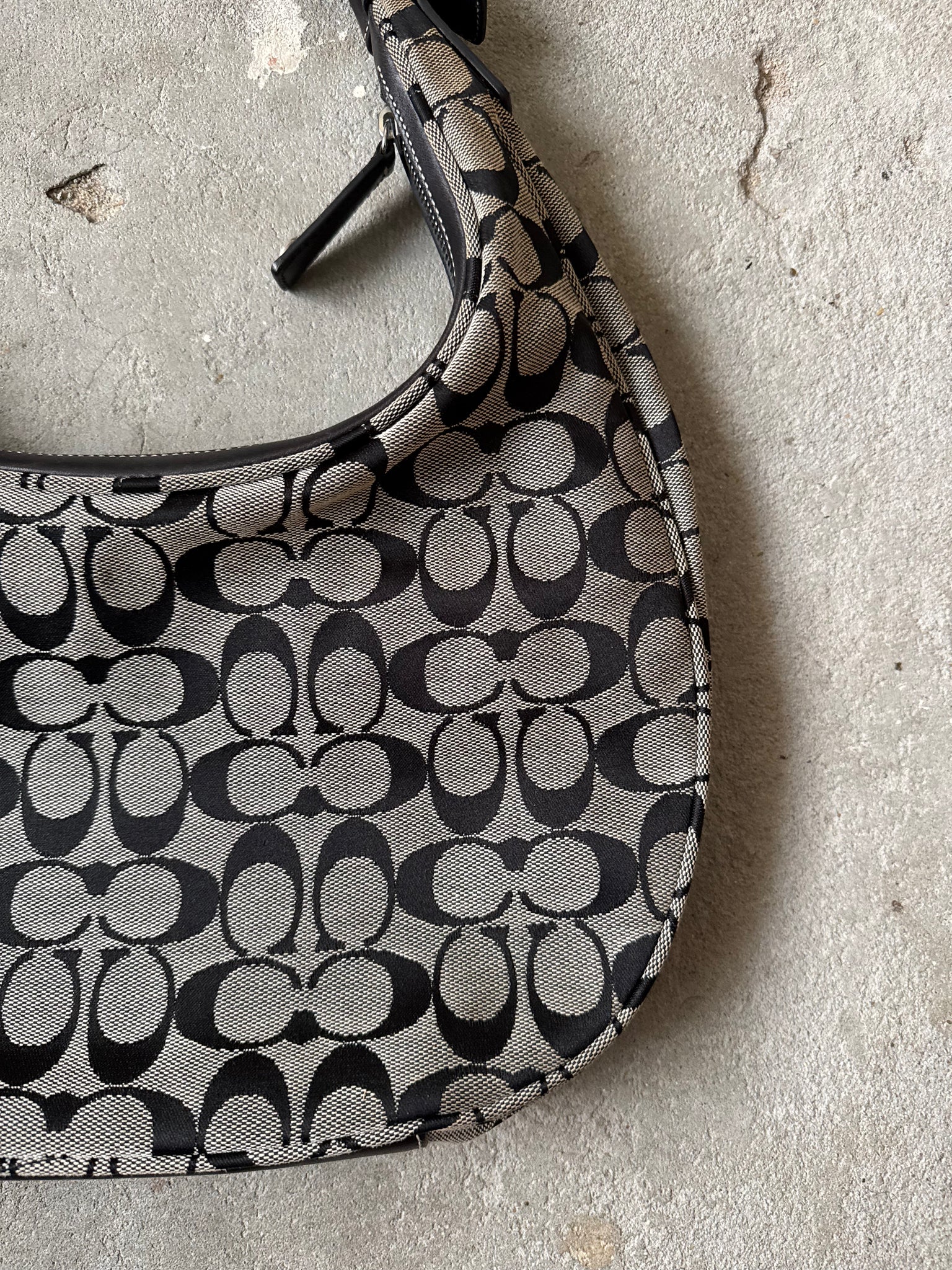Coach Signature Hamilton Hobo Shoulder Bag Grey/Black