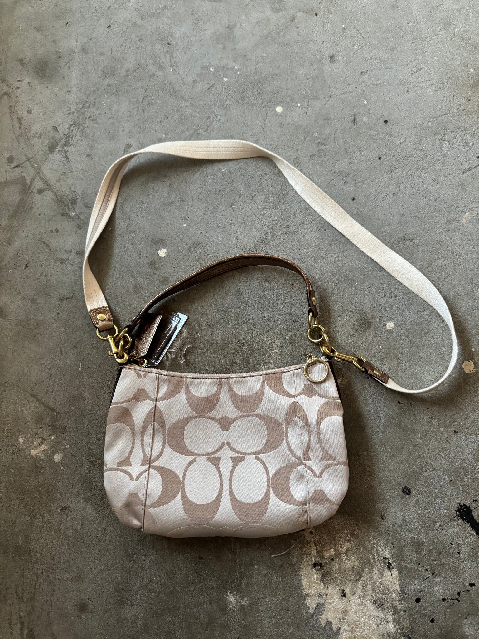 Coach 2Way Poppy Shoulder Bag Gold/Turquoize