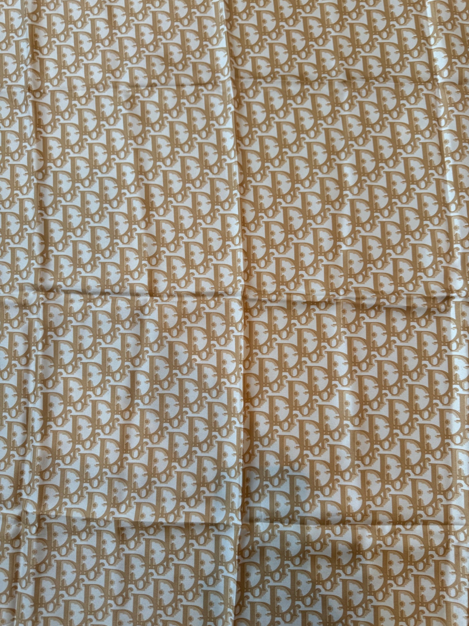 Dior Monogram Beige Silk Scarf