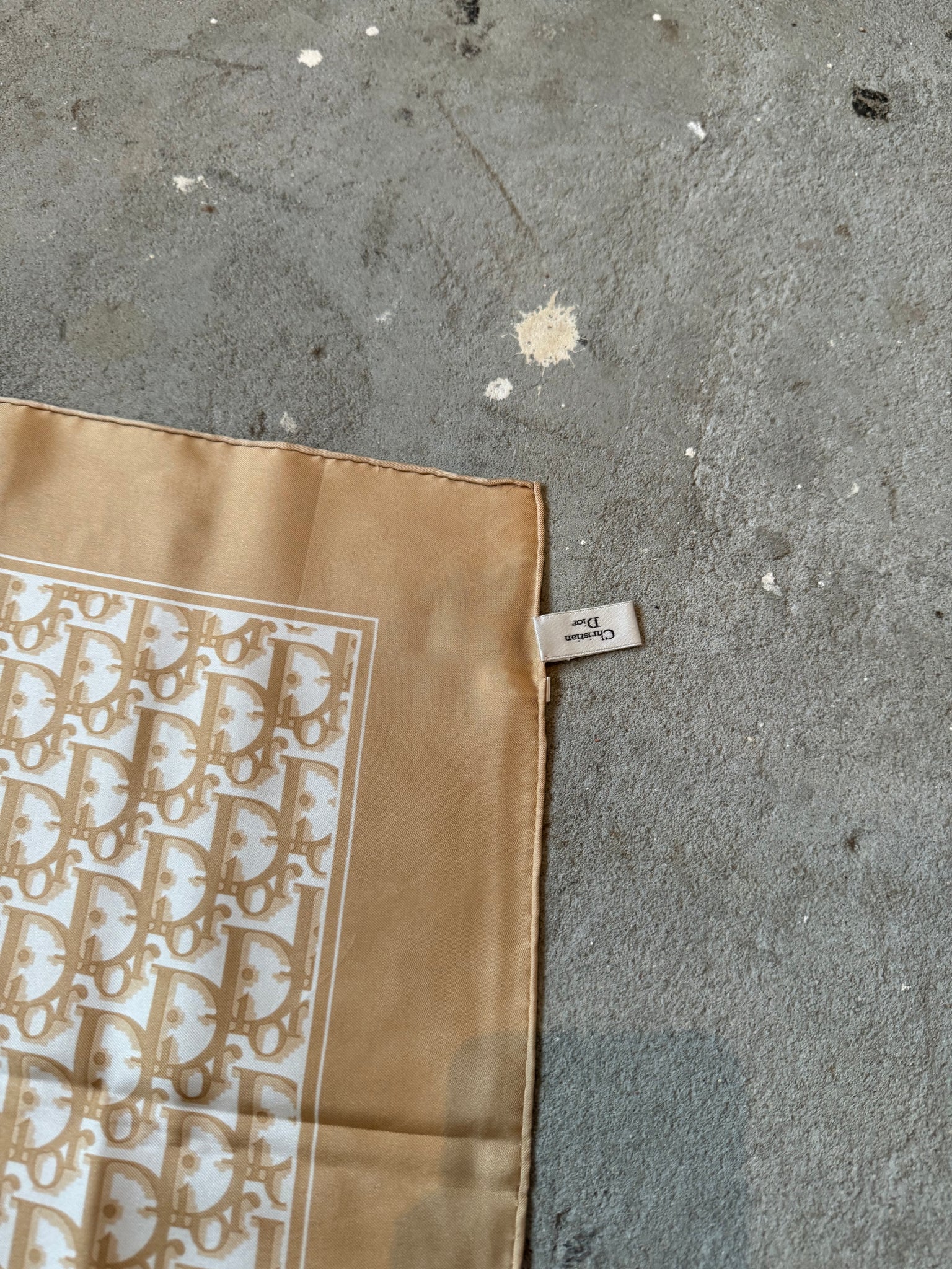 Dior Monogram Beige Silk Scarf