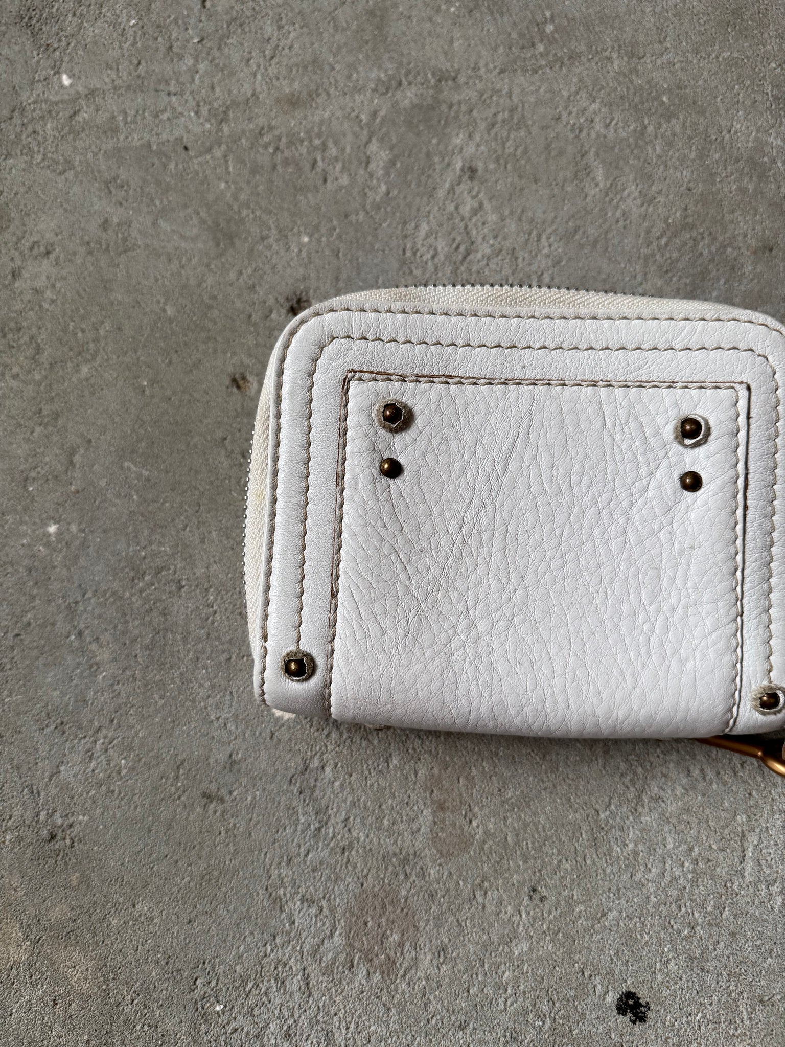 Chloe Black Leather Paddington Small Wallet White