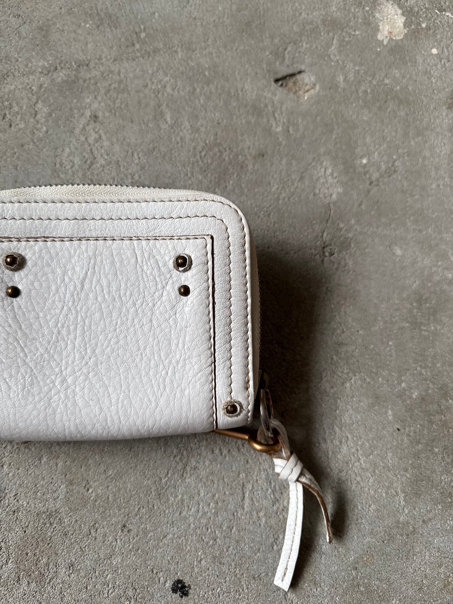 Chloe Black Leather Paddington Small Wallet White