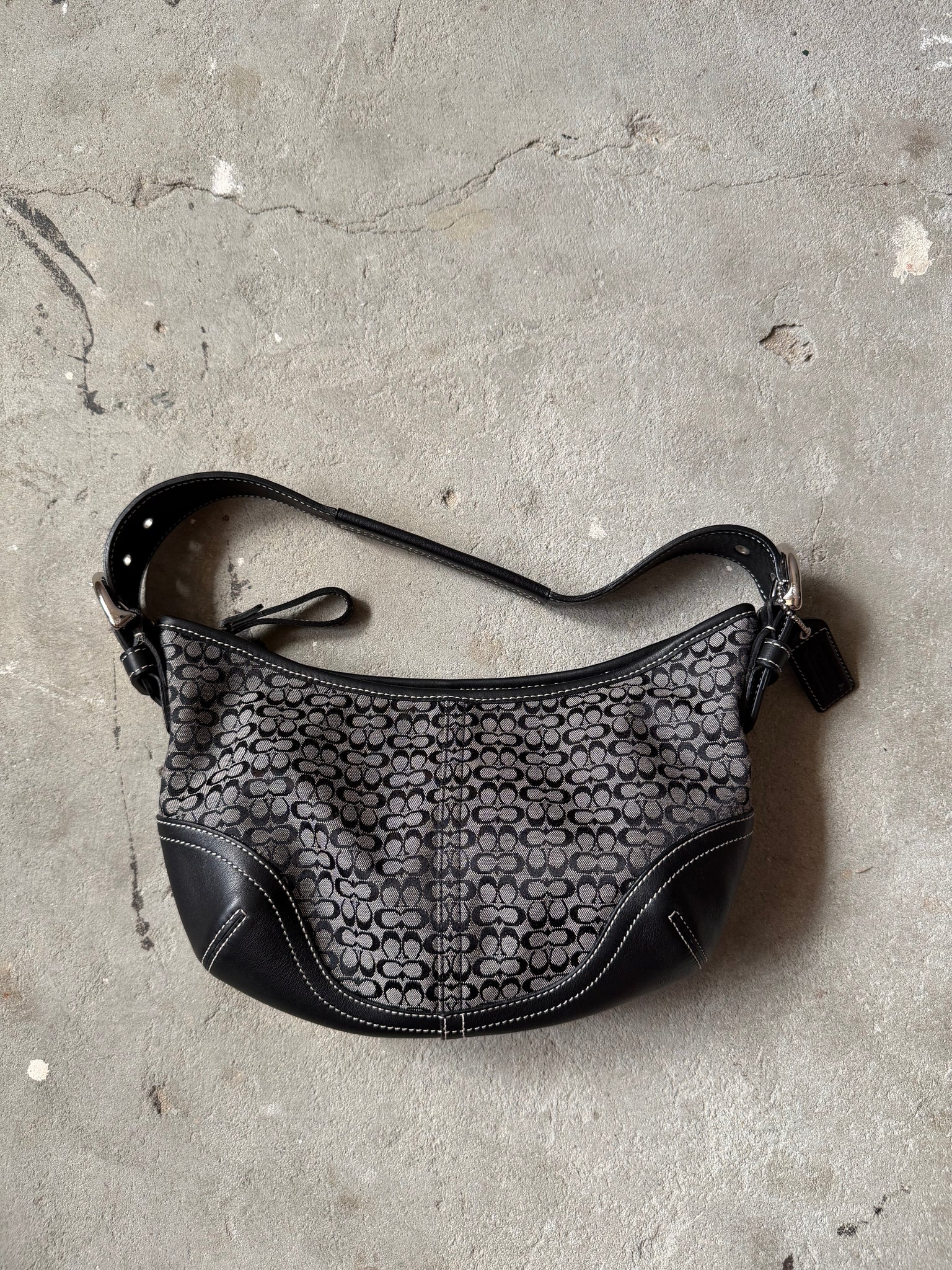 Coach Signature Mini Soho Shoulder Bag Grey/Black – Curated by Charbel