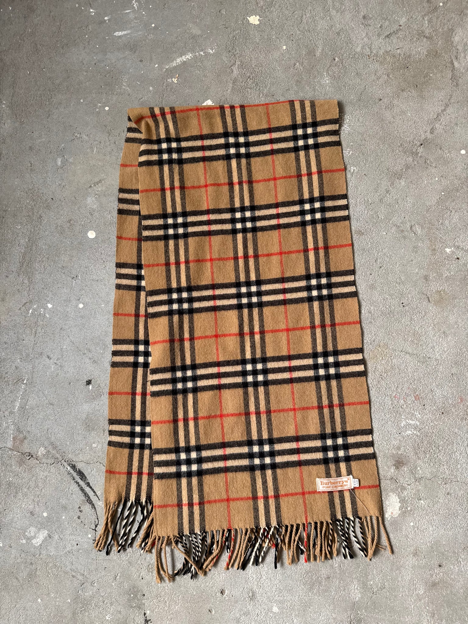 Burberry Checkered Cashmere Scarf Brown