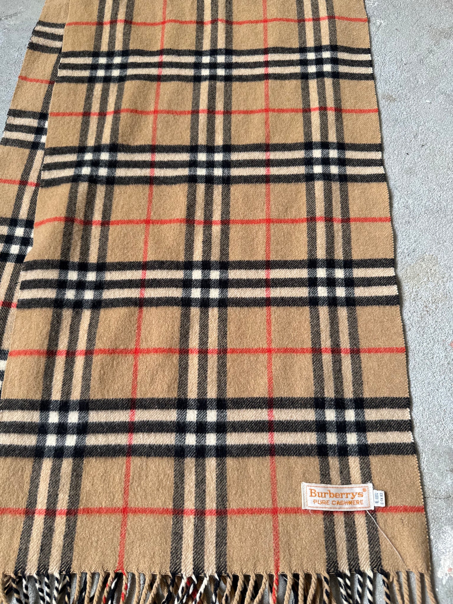 Burberry Checkered Cashmere Scarf Brown