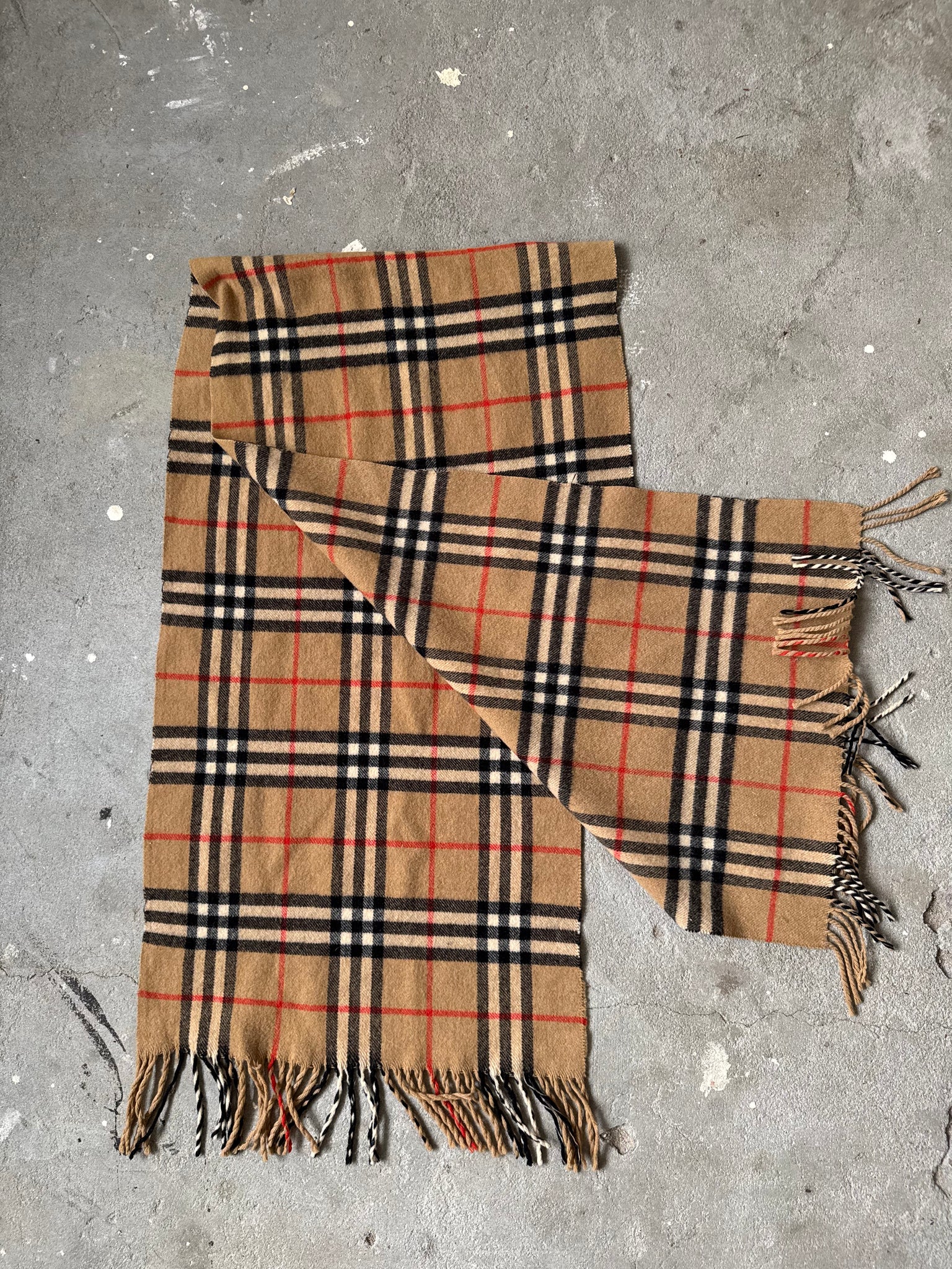 Burberry Checkered Cashmere Scarf Brown
