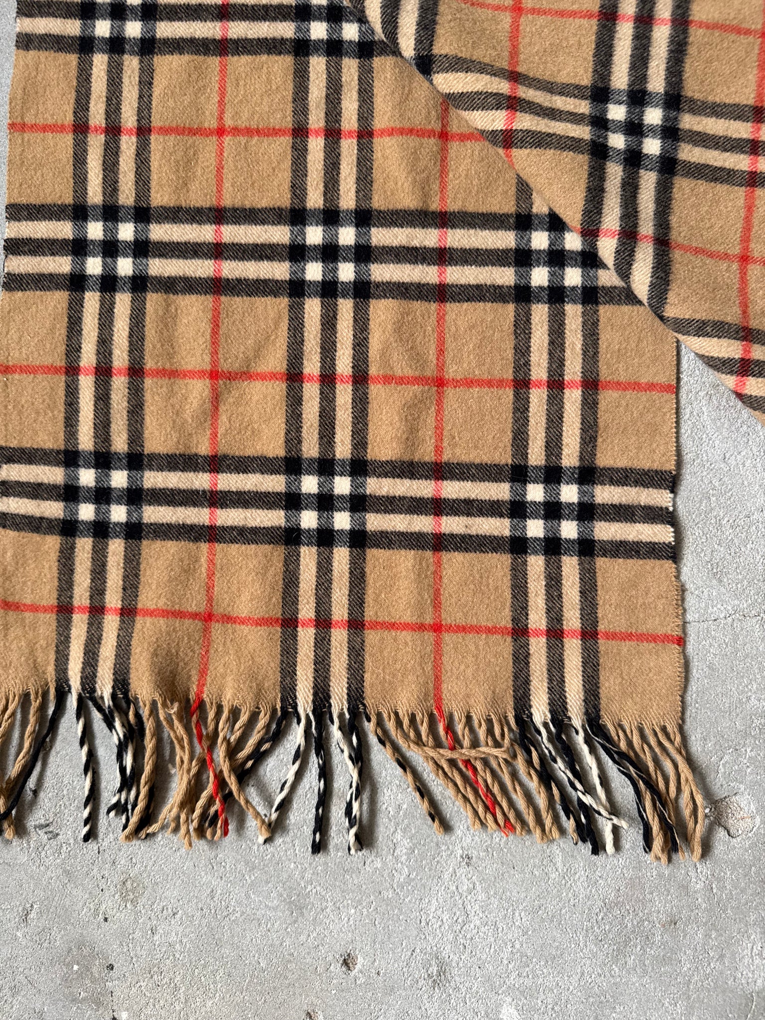 Burberry Checkered Cashmere Scarf Brown
