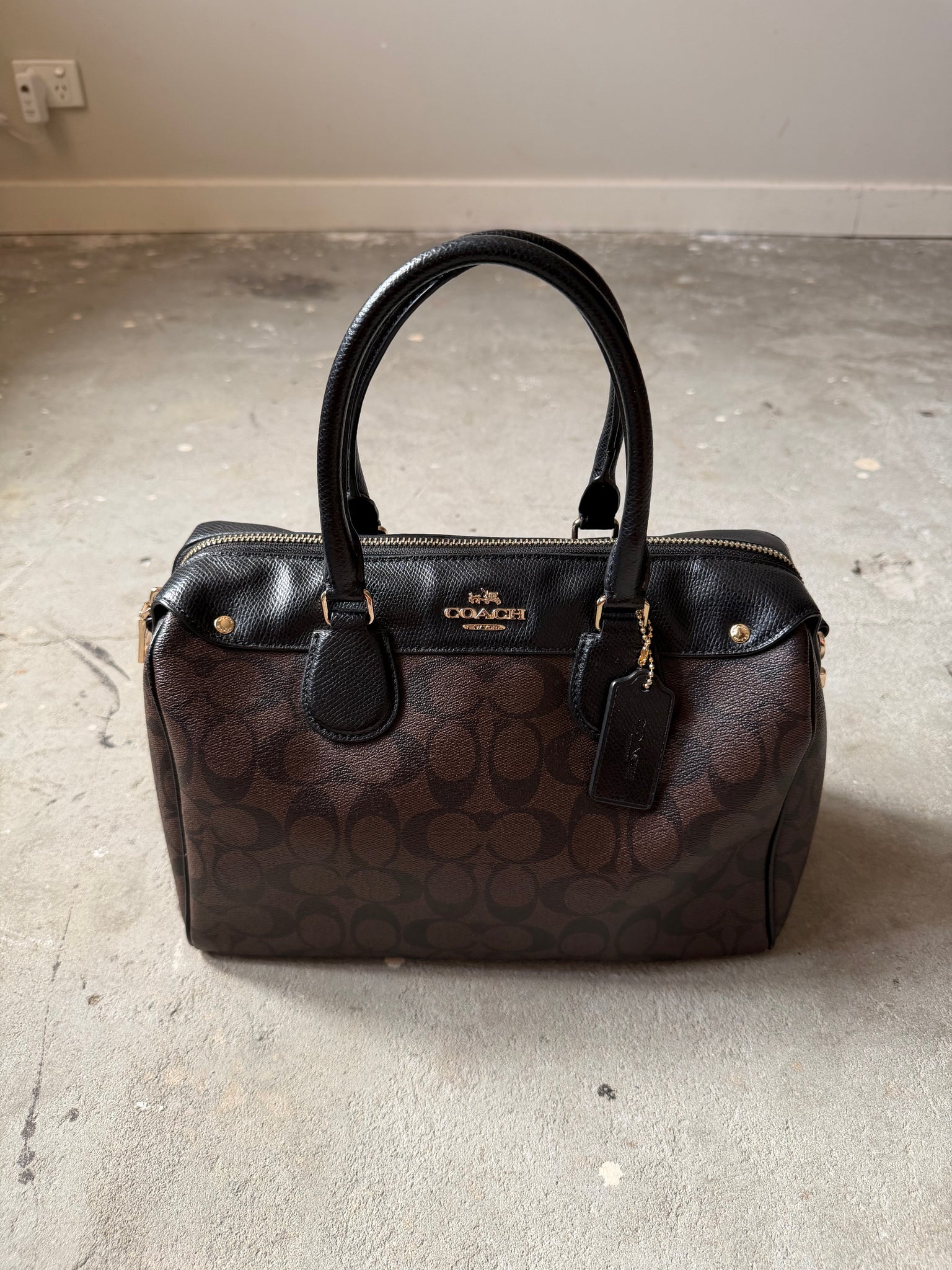 Coach Signature Boston Bag Brown/Black
