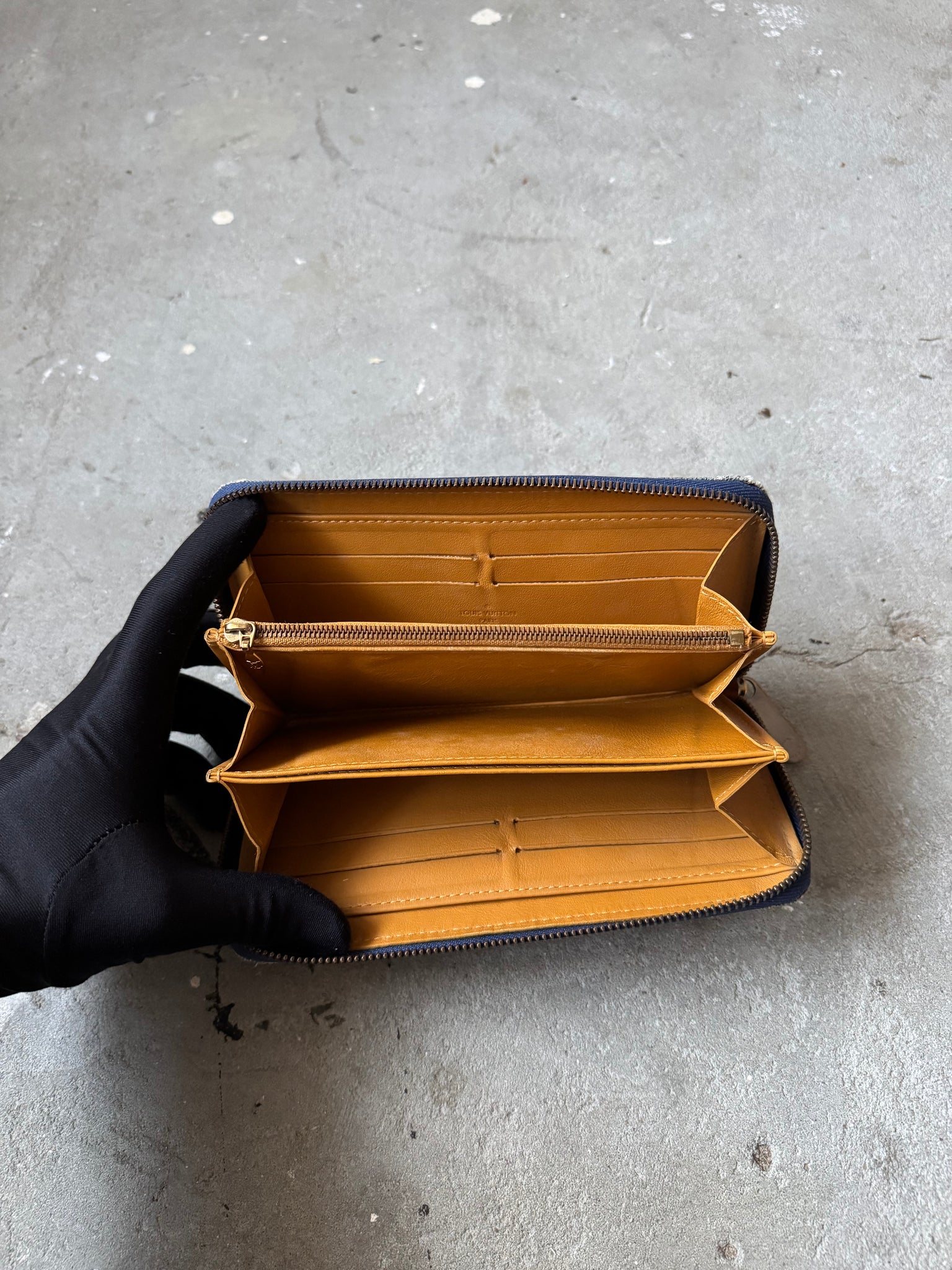 Louis Vuitton Monogram Denim Zippy Wallet Blue