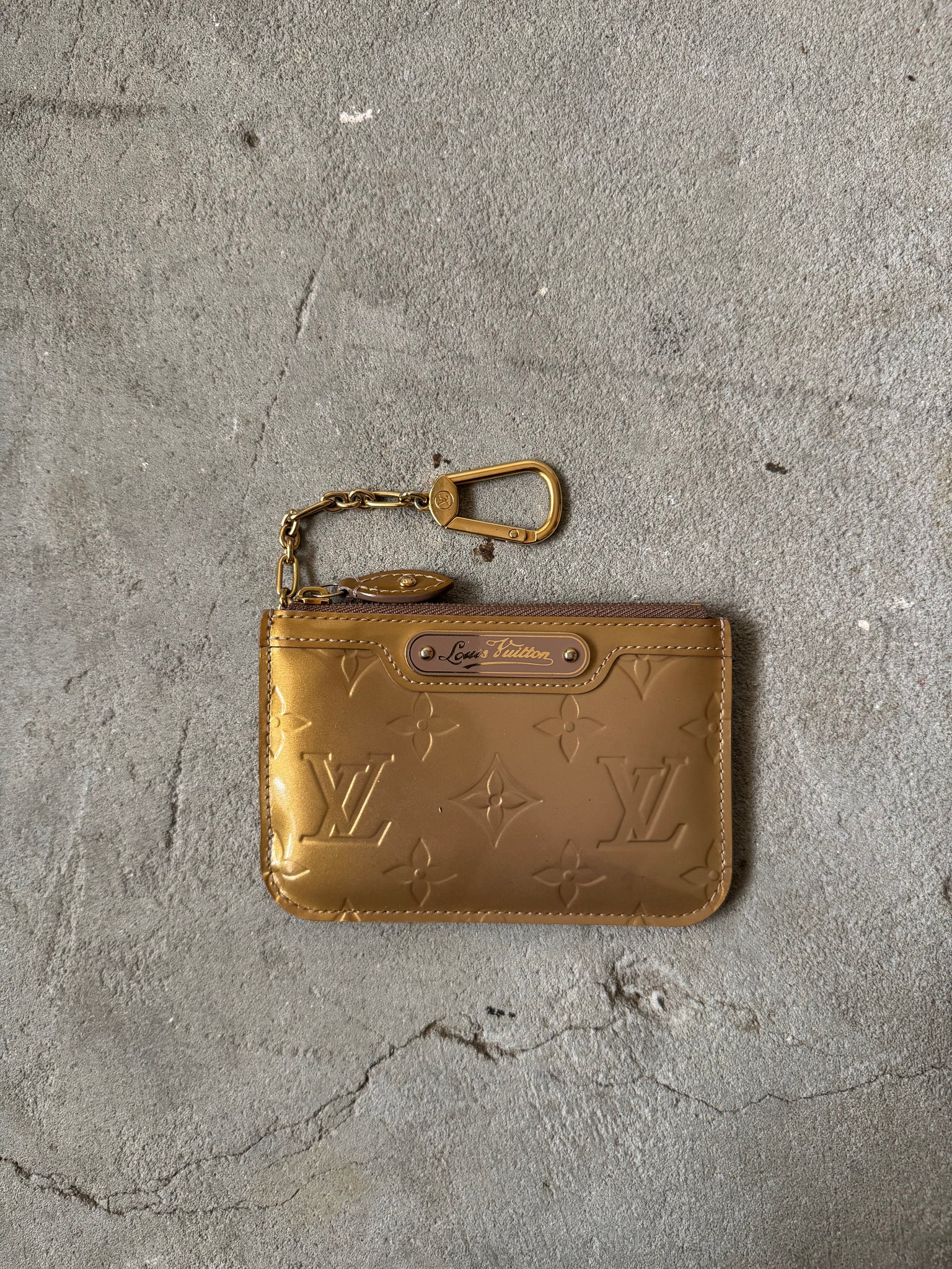 Louis Vuitton Vernis Pochette Coin Case Gold