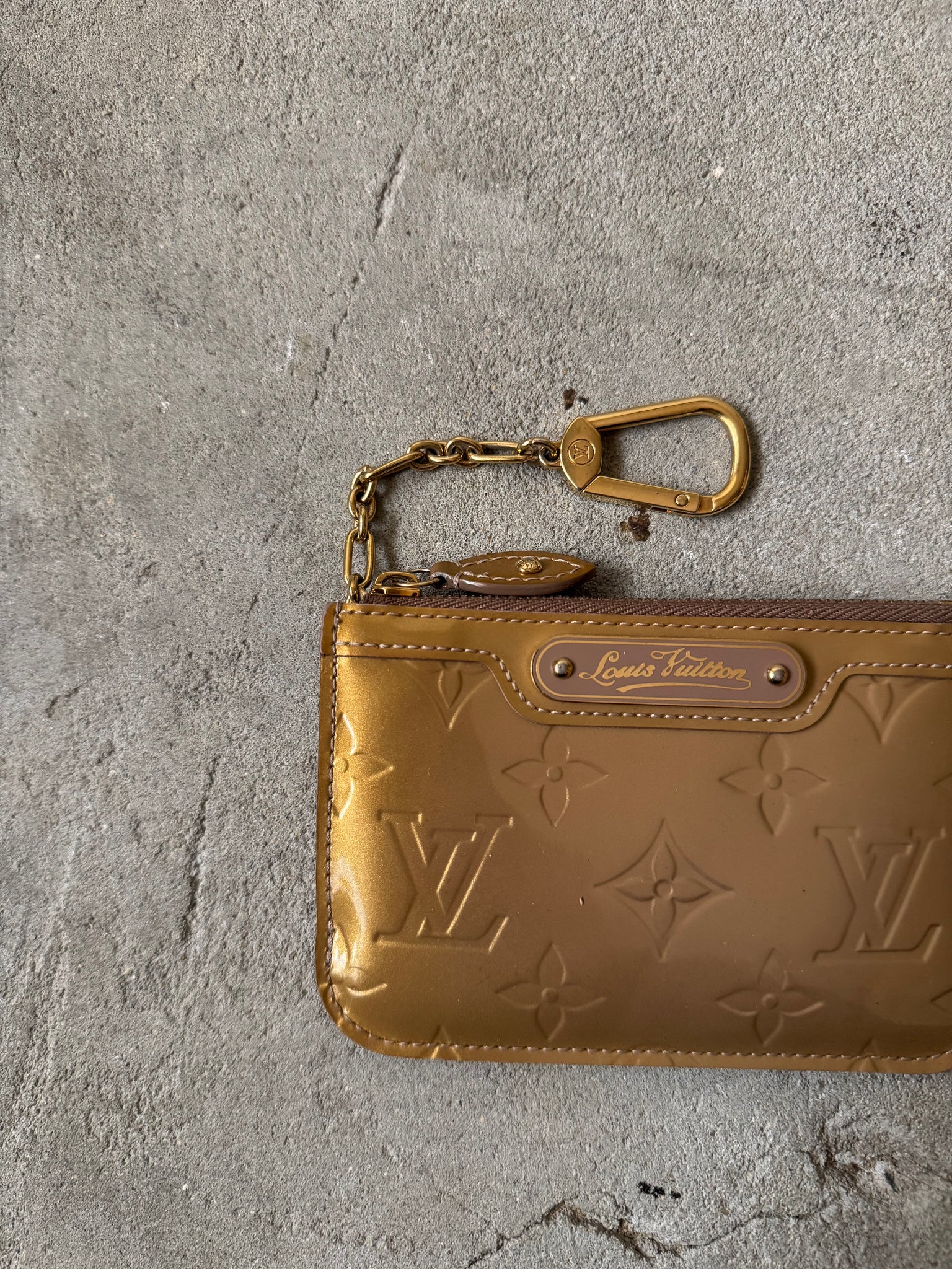 Louis Vuitton Vernis Pochette Coin Case Gold