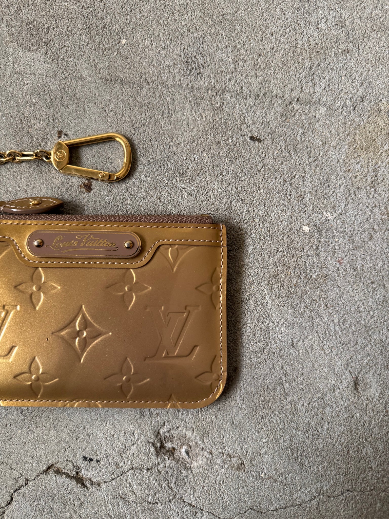 Louis Vuitton Vernis Pochette Coin Case Gold