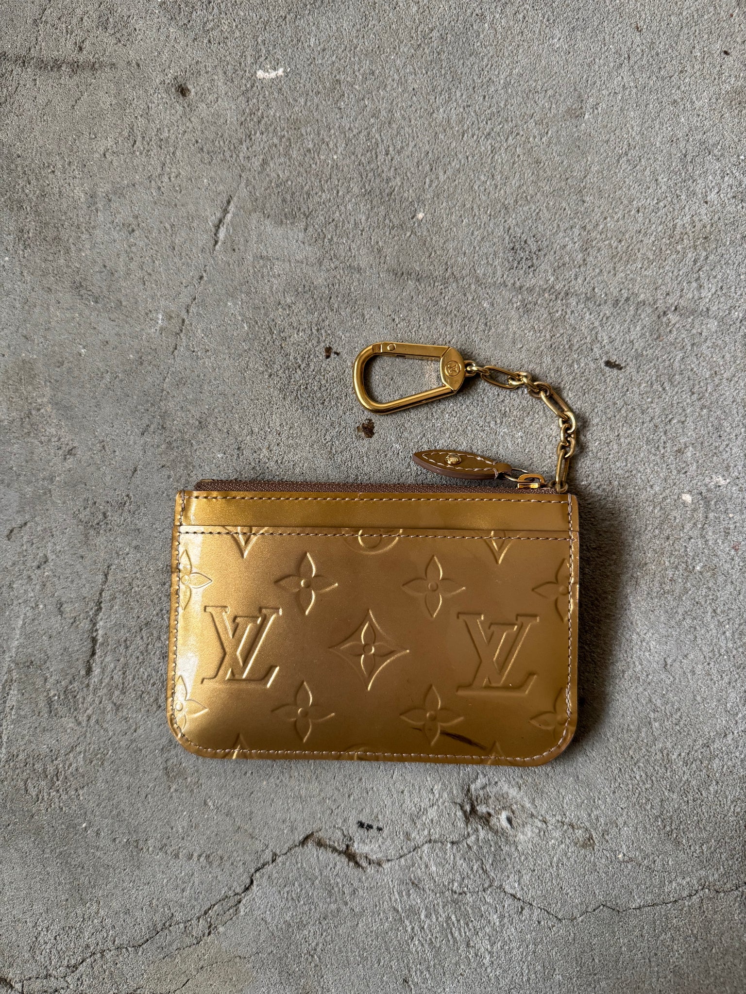 Louis Vuitton Vernis Pochette Coin Case Gold