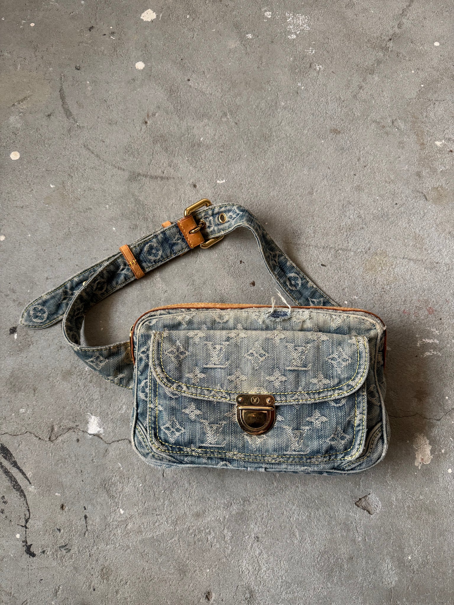 Louis Vuitton Monogram Denim Belt Bag Blue