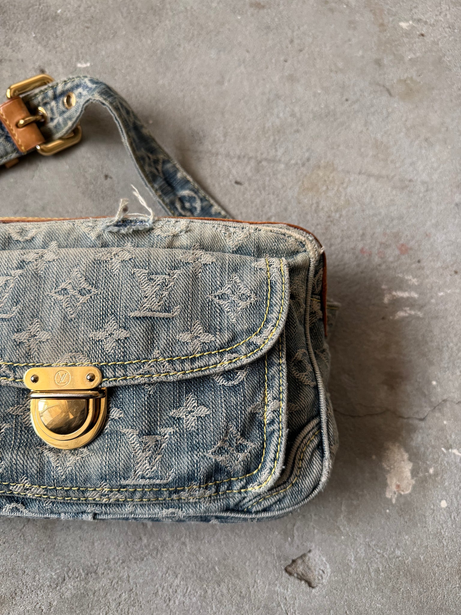 Louis Vuitton Monogram Denim Belt Bag Blue