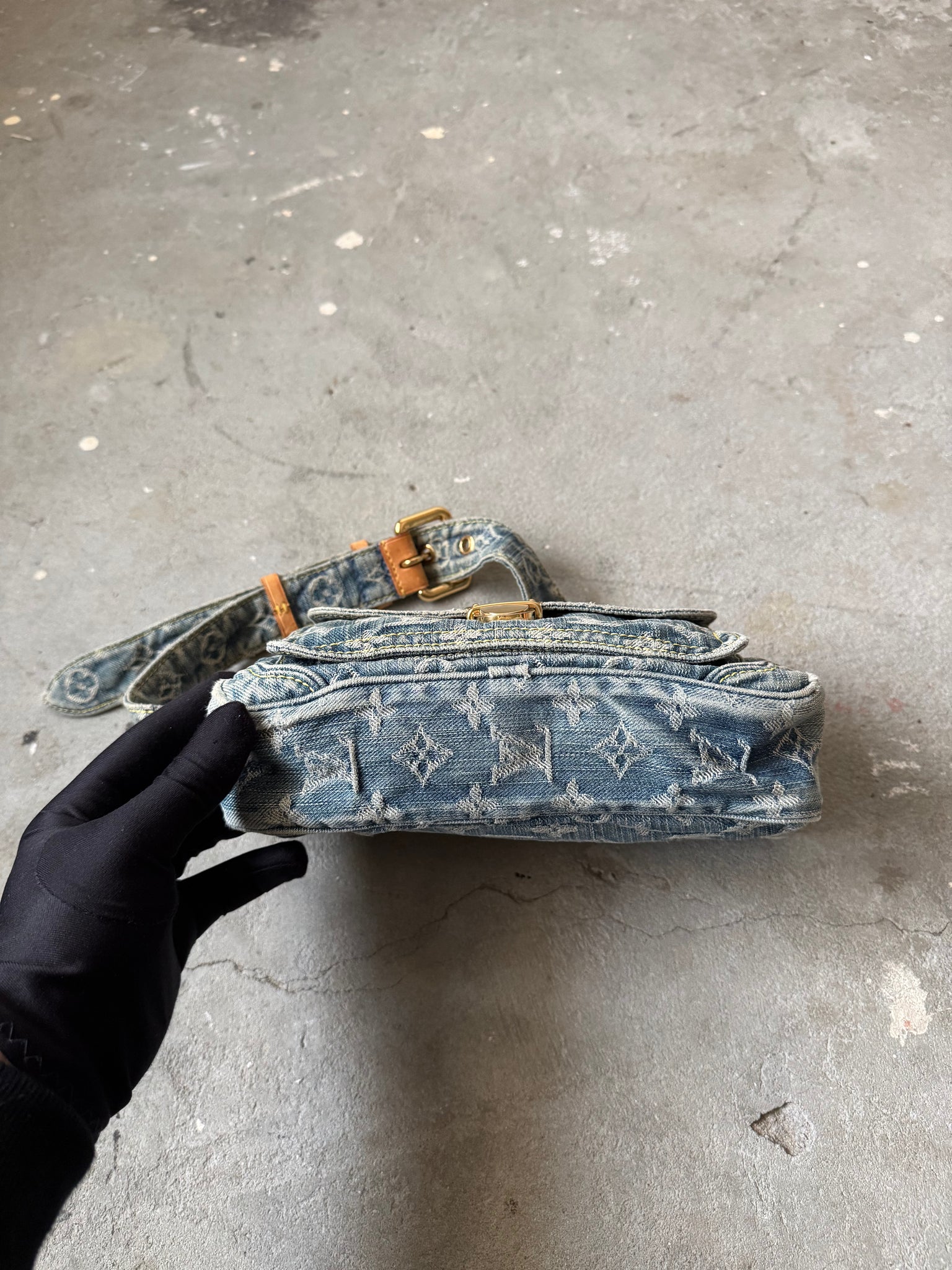 Louis Vuitton Monogram Denim Belt Bag Blue