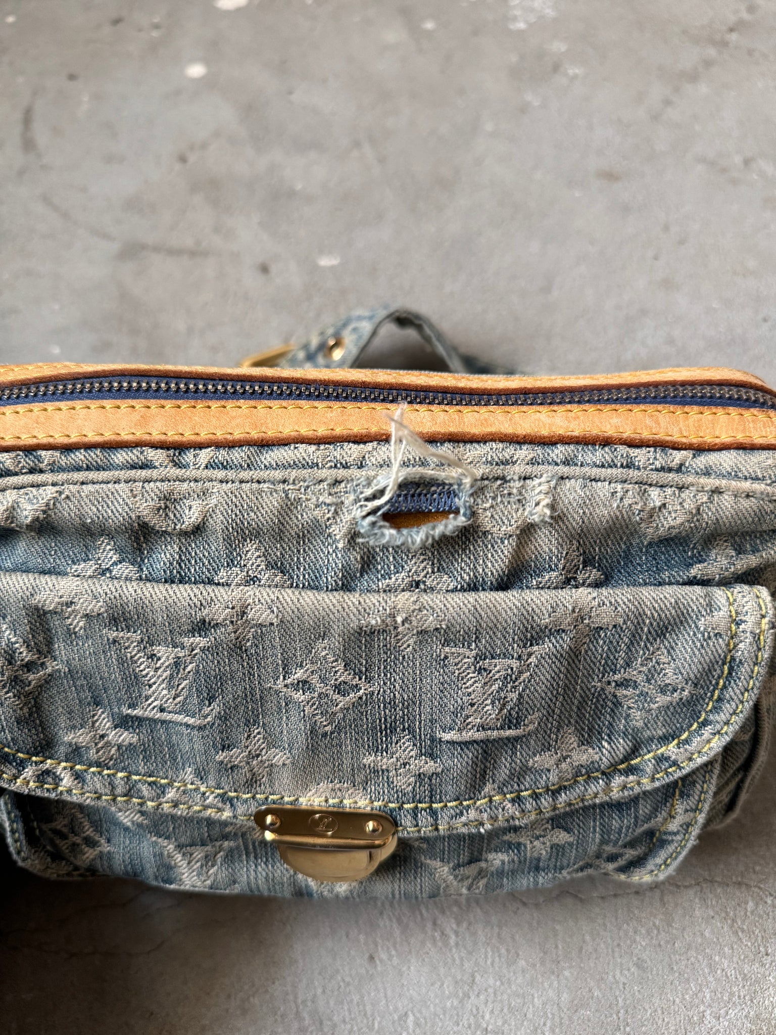 Louis Vuitton Monogram Denim Belt Bag Blue