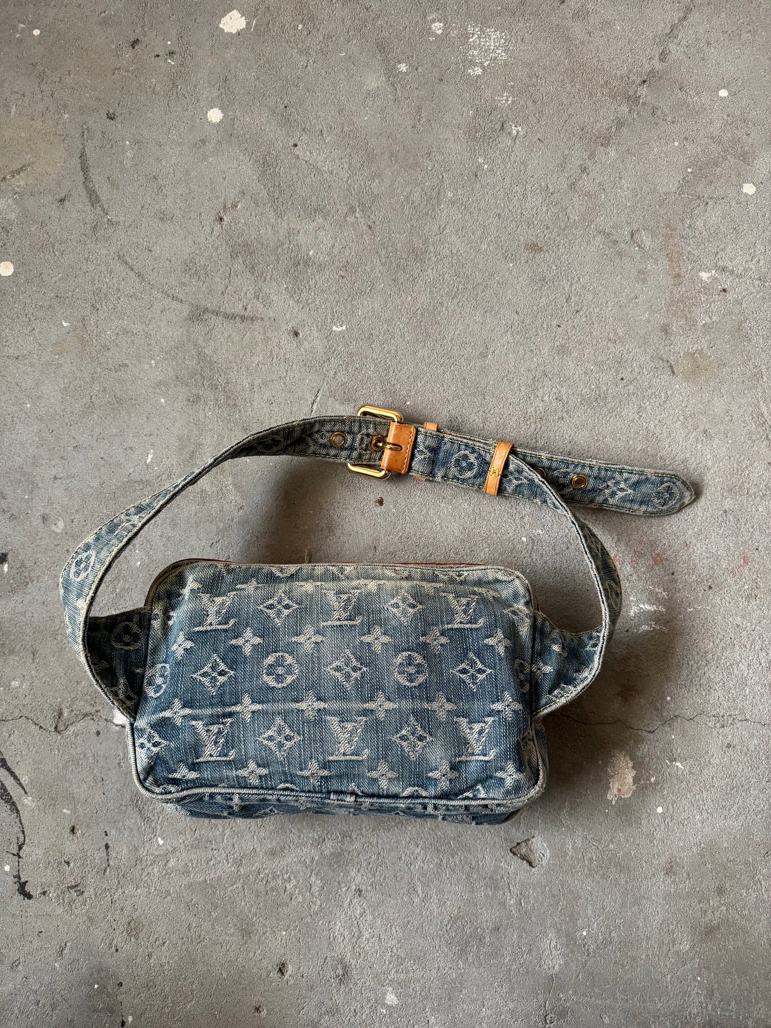 Louis Vuitton Monogram Denim Belt Bag Blue