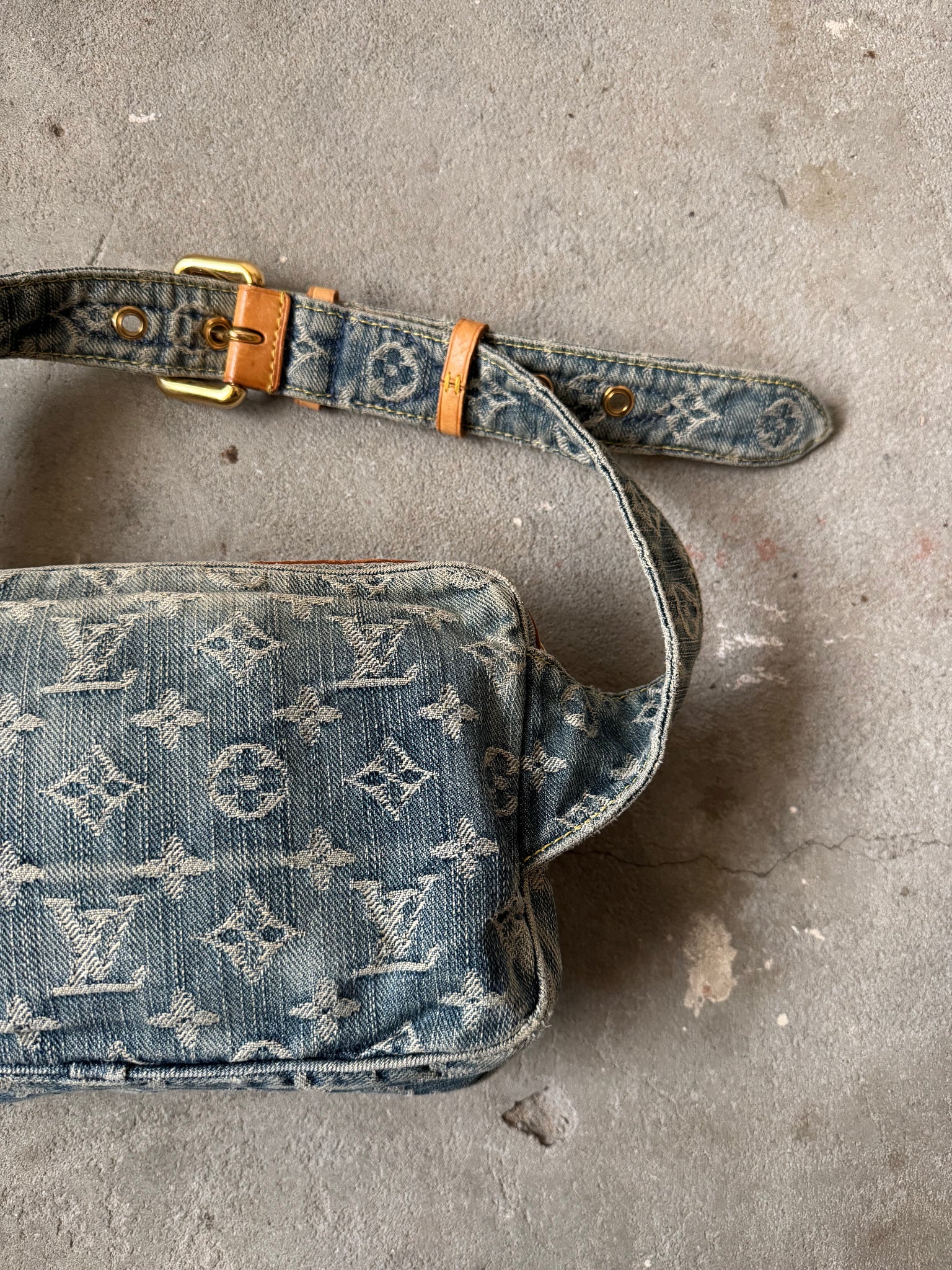 Louis Vuitton Monogram Denim Belt Bag Blue
