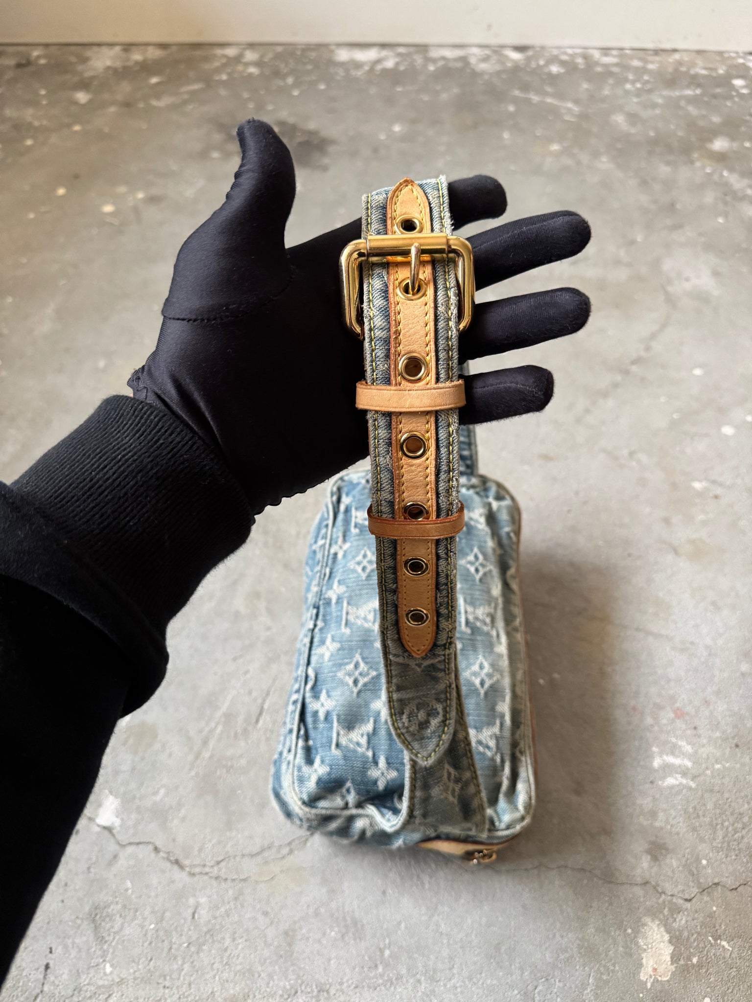Louis Vuitton Monogram Denim Belt Bag Blue