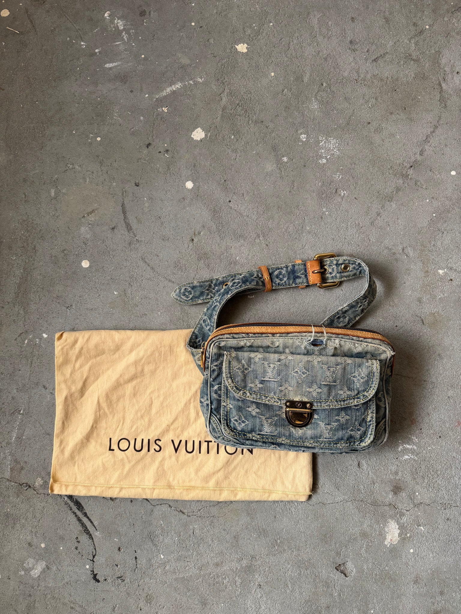 Louis Vuitton Monogram Denim Belt Bag Blue