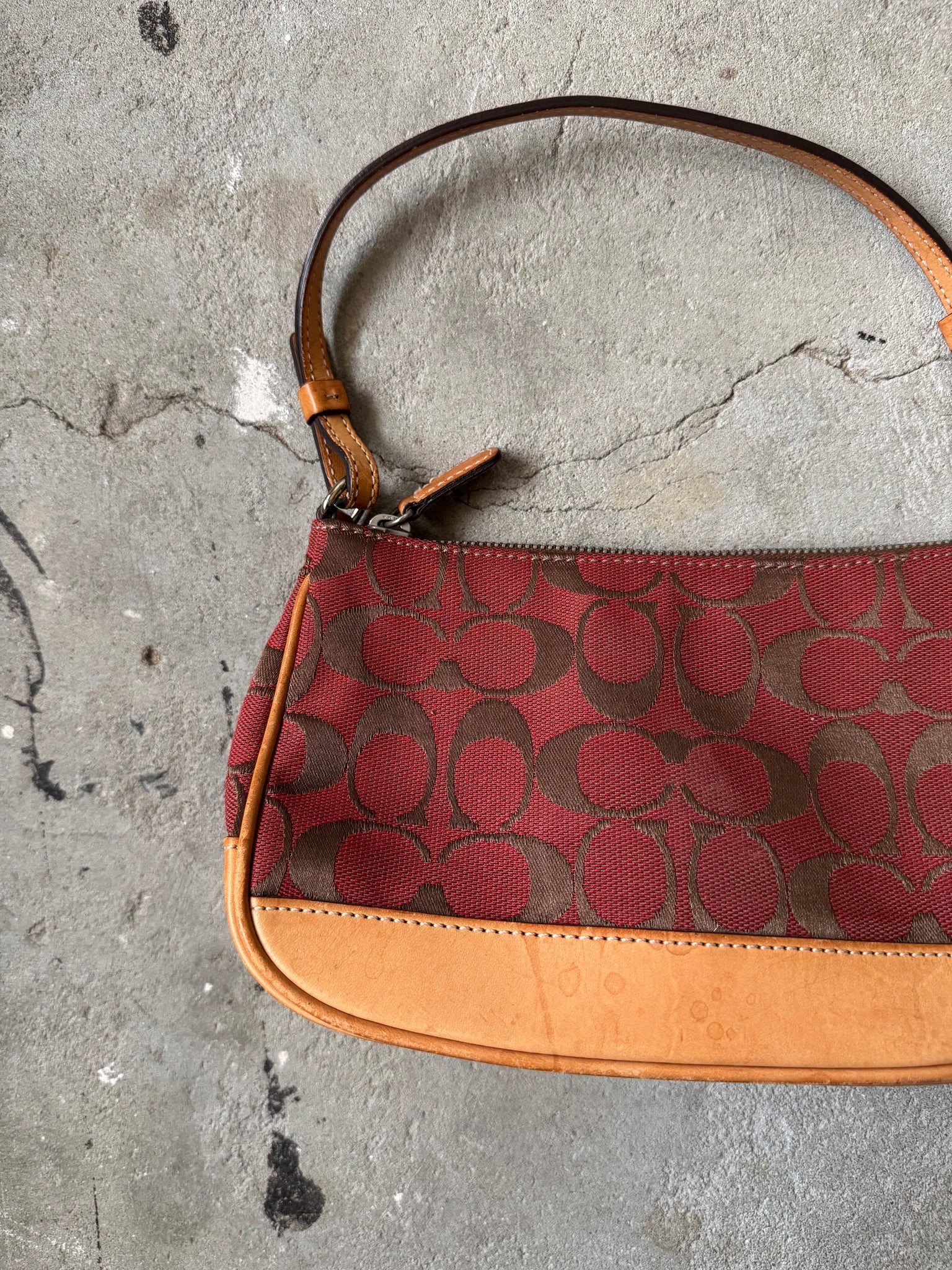 Coach Y2K Demi Shoulder Bag Beige/Red