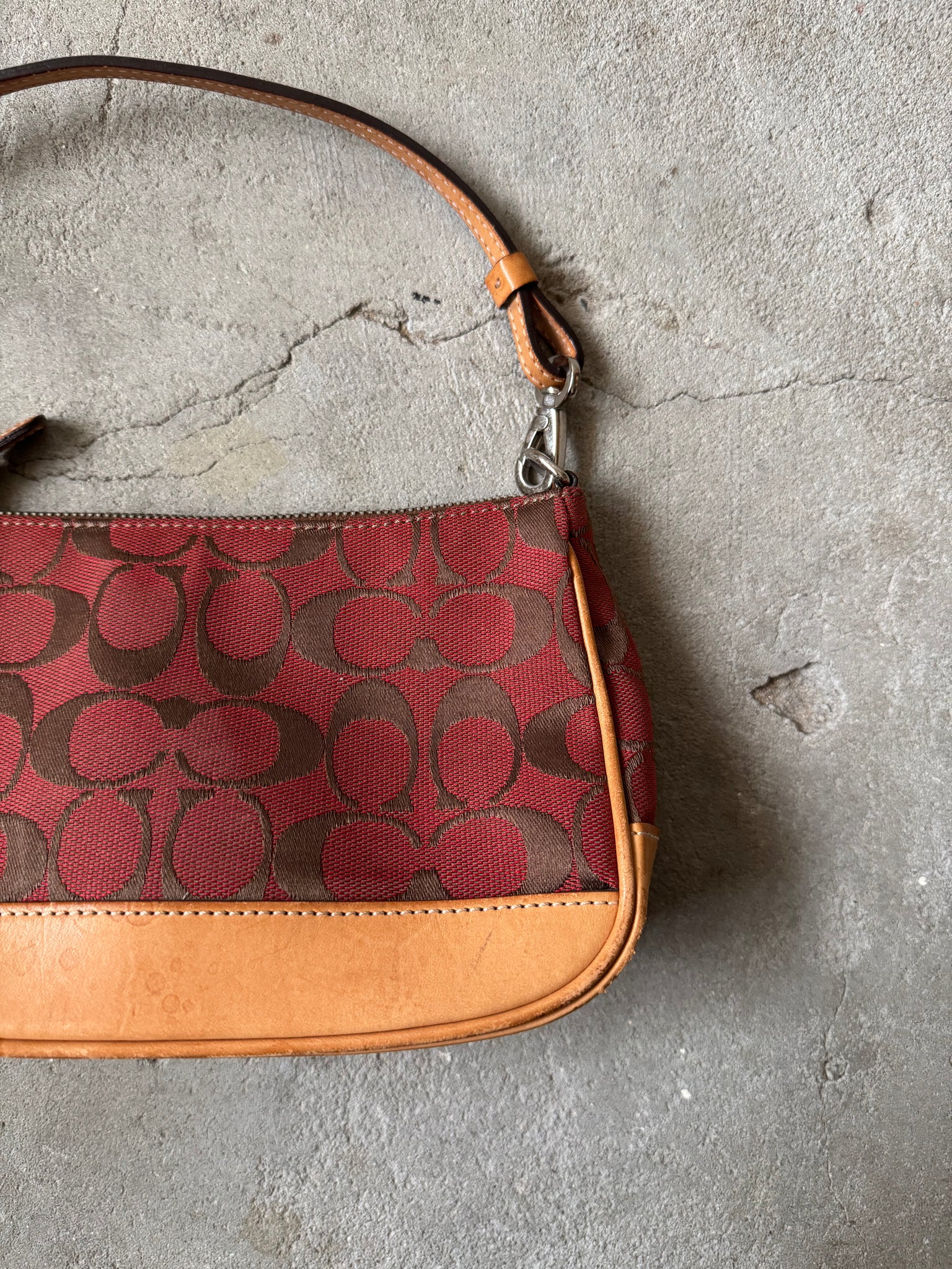 Coach Y2K Demi Shoulder Bag Beige/Red