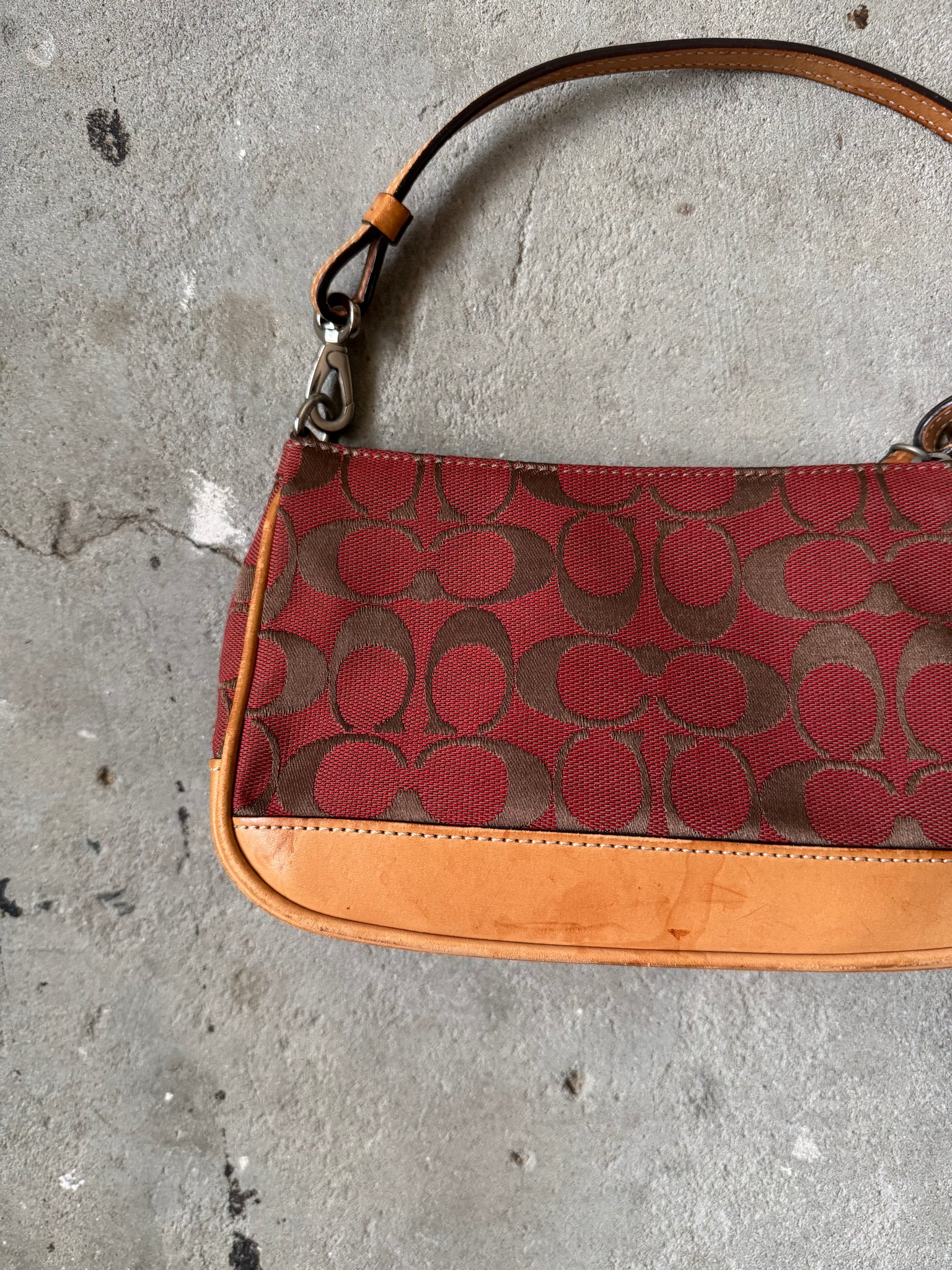 Coach Y2K Demi Shoulder Bag Beige/Red