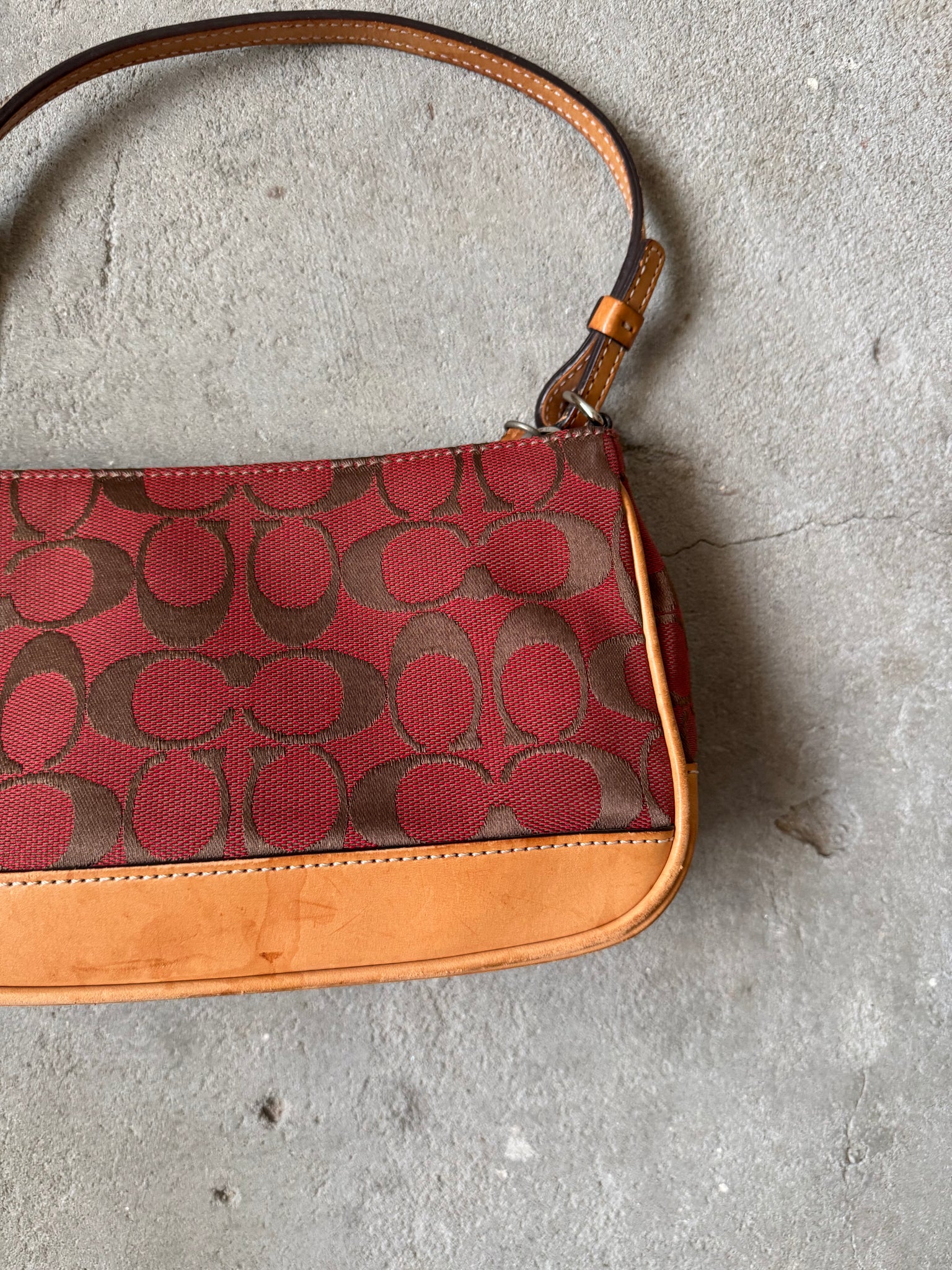 Coach Y2K Demi Shoulder Bag Beige/Red