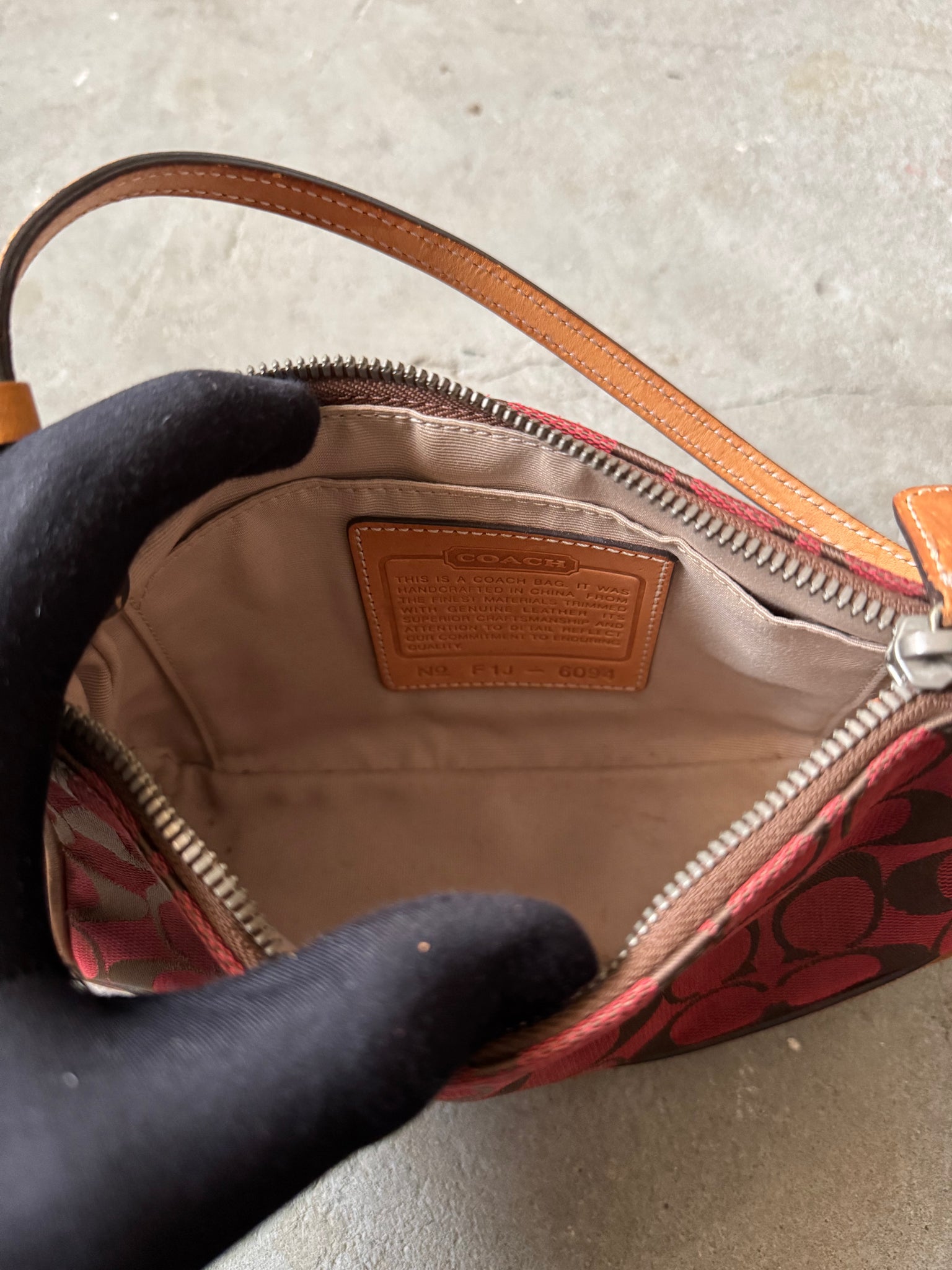 Coach Y2K Demi Shoulder Bag Beige/Red