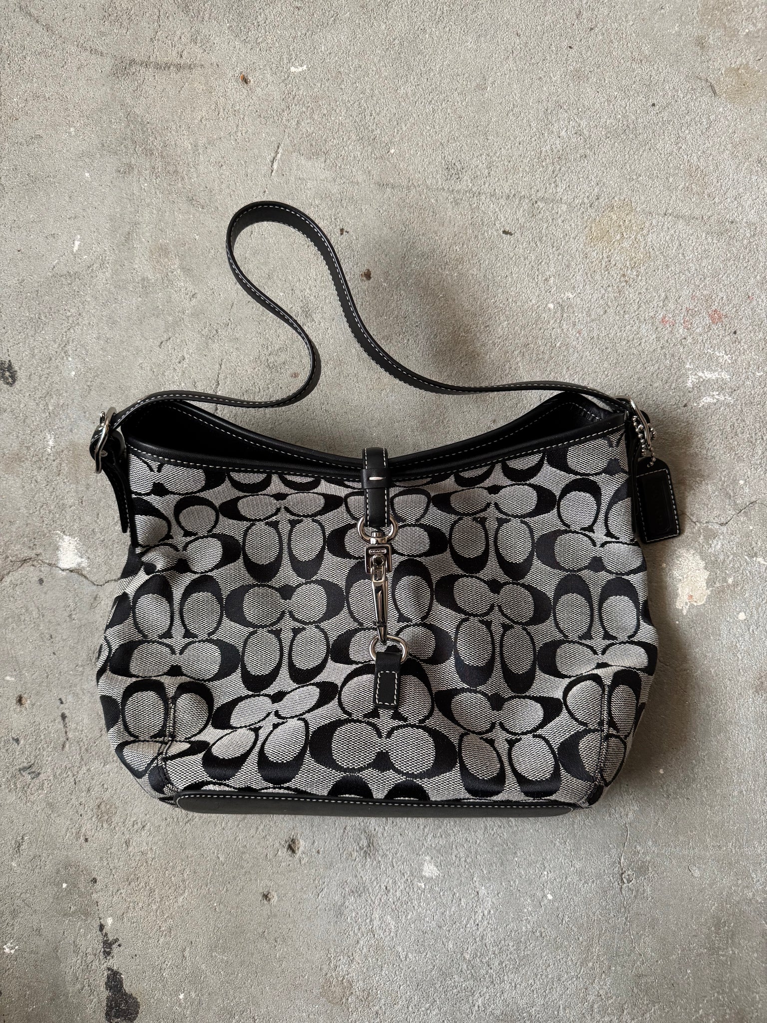 Coach Signature Sufflette Clip ShoulderBag Grey/Black