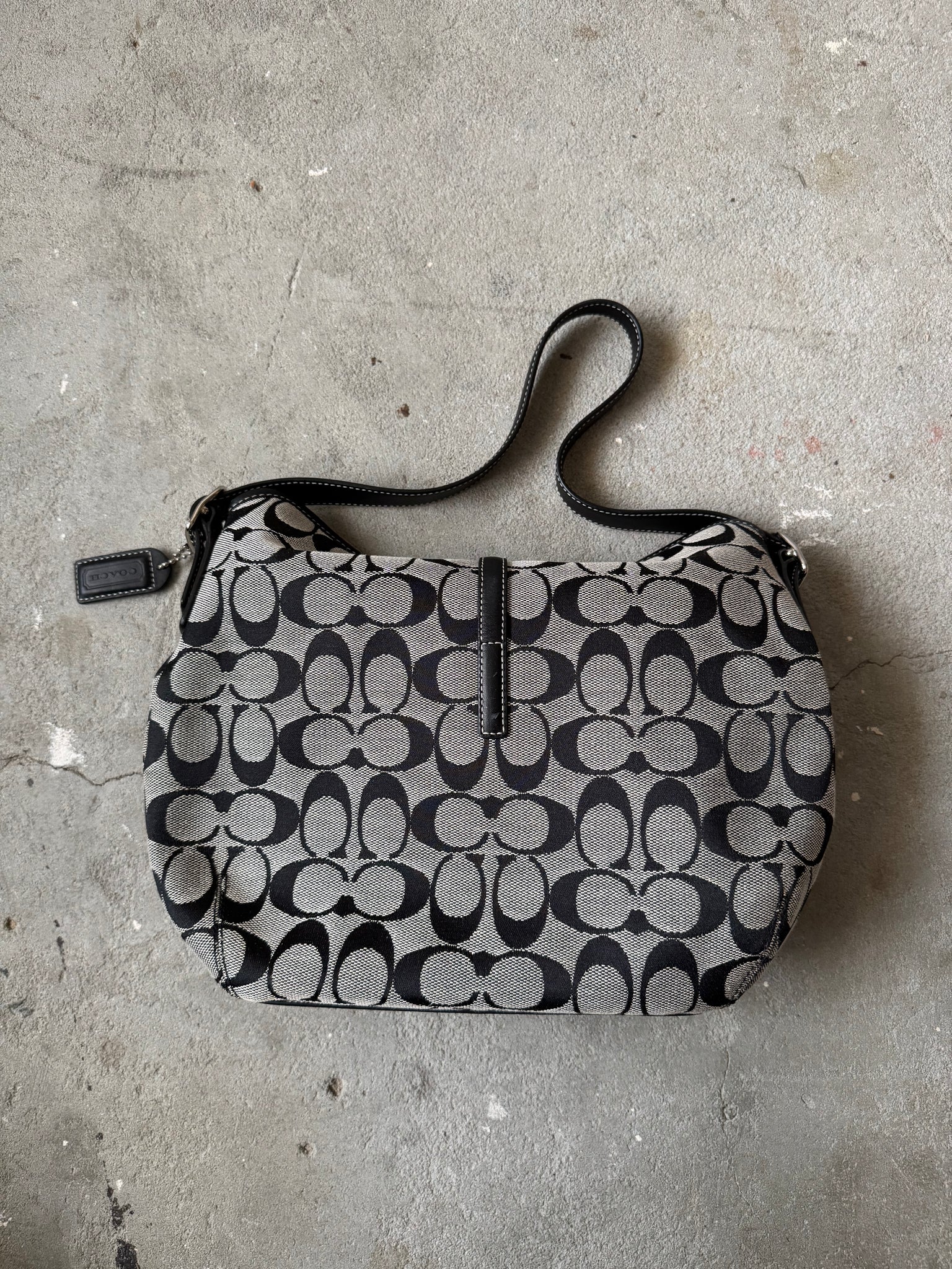 Coach Signature Sufflette Clip ShoulderBag Grey/Black