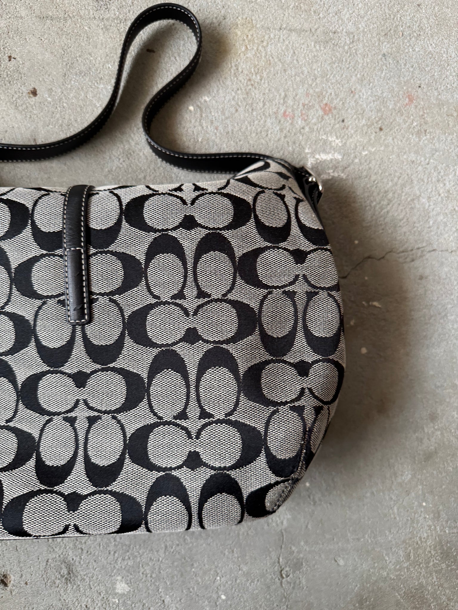 Coach Signature Sufflette Clip ShoulderBag Grey/Black