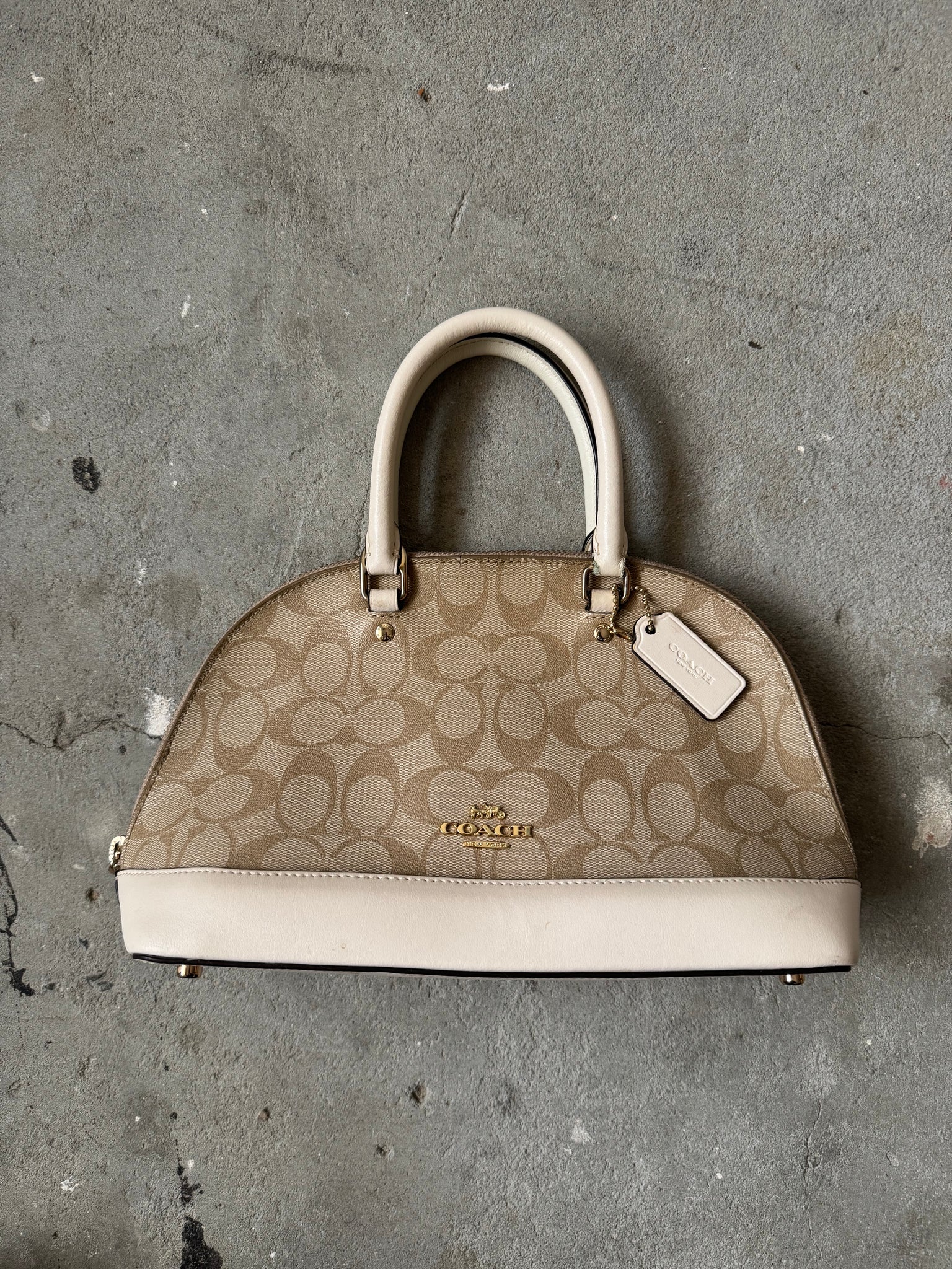 Coach 2Way Signature Sierra Hand Bag Beige/Cream