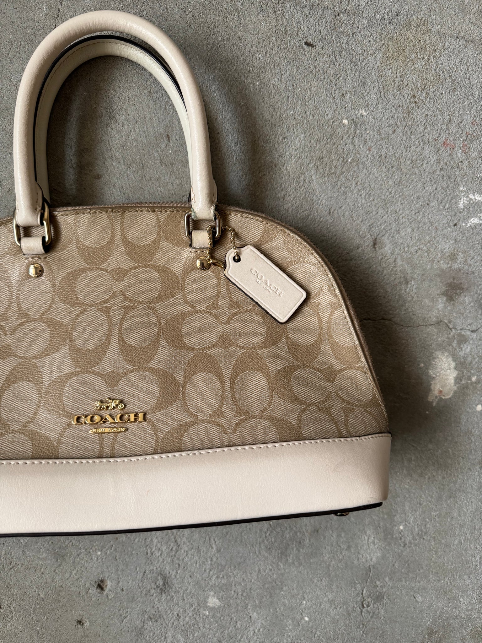 Coach 2Way Signature Sierra Hand Bag Beige/Cream
