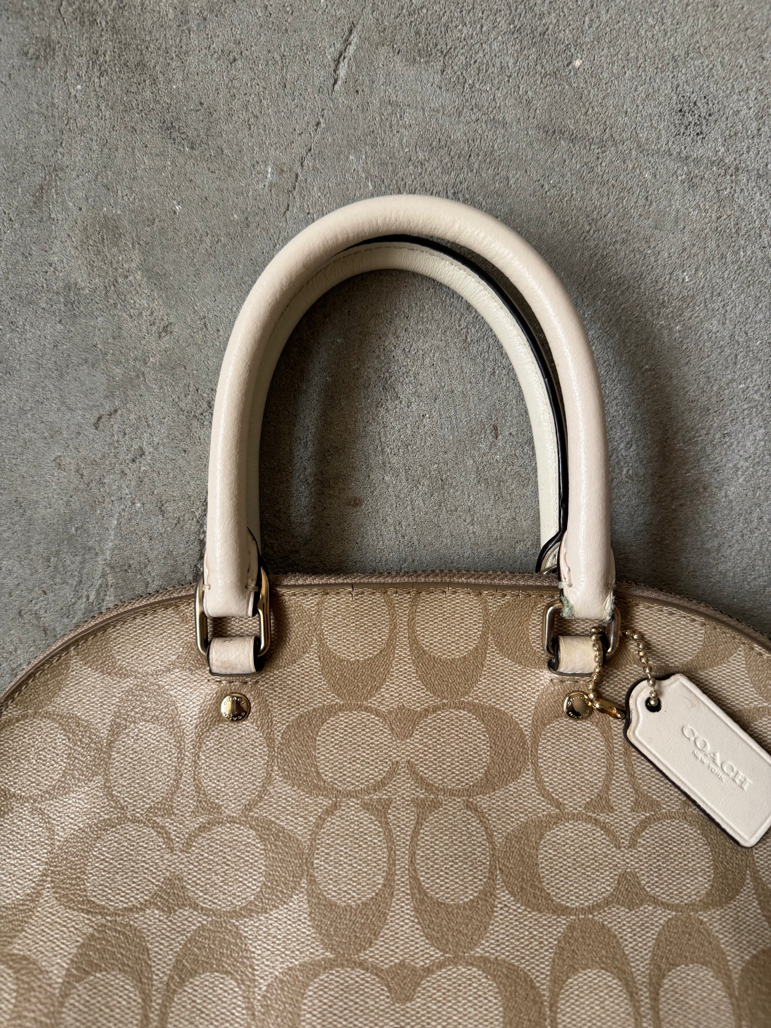 Coach 2Way Signature Sierra Hand Bag Beige/Cream