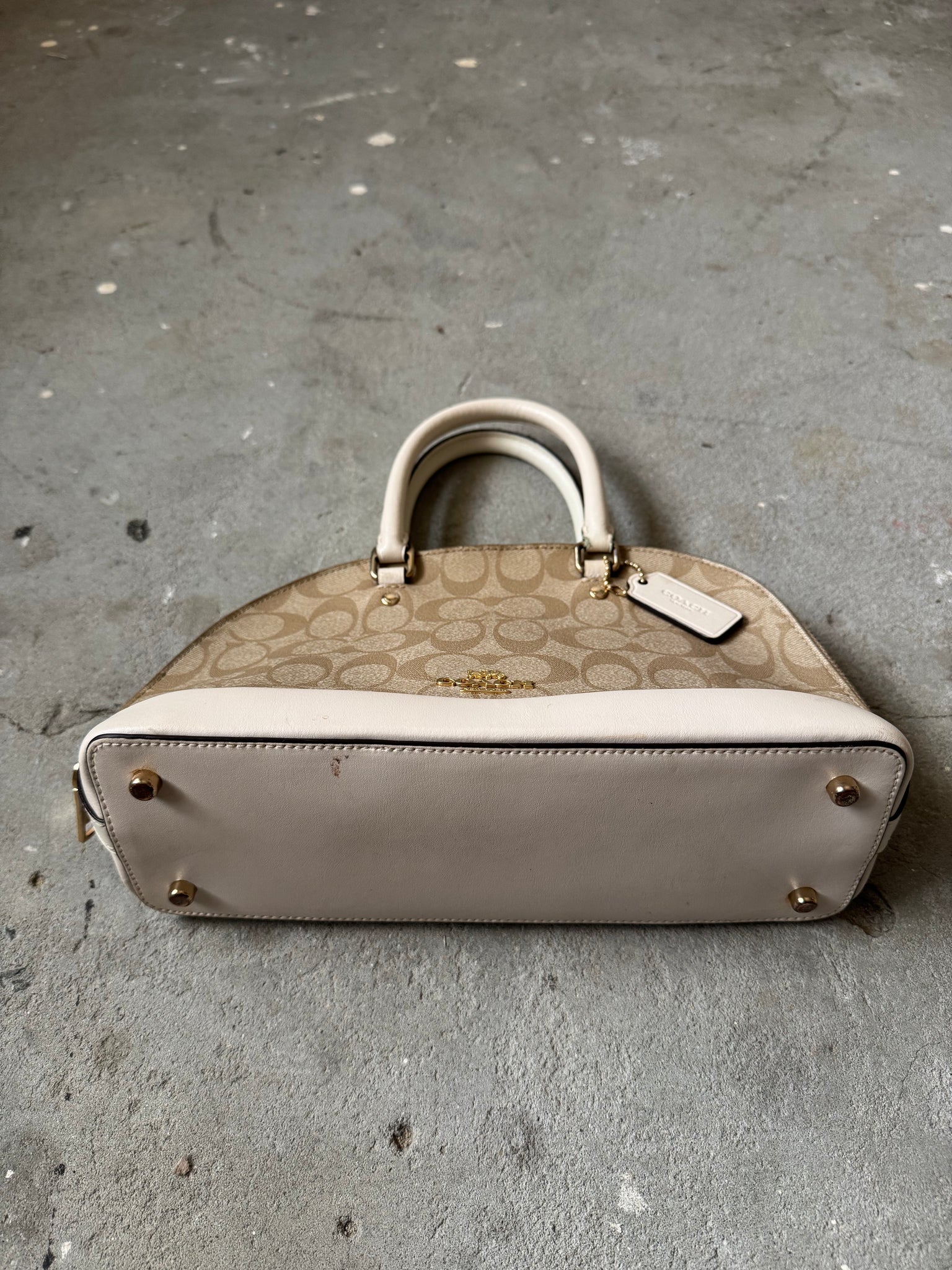 Coach 2Way Signature Sierra Hand Bag Beige/Cream