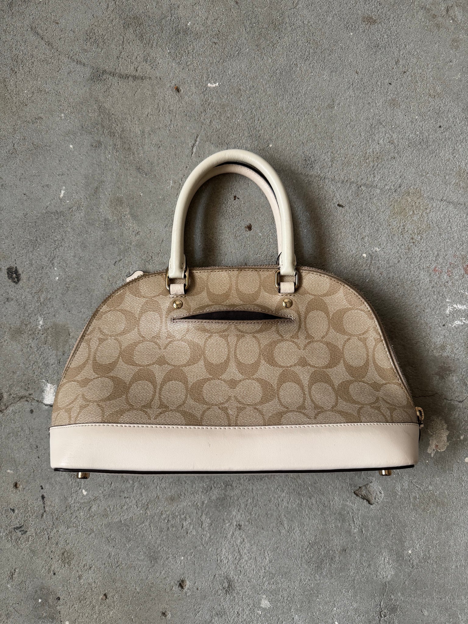 Coach 2Way Signature Sierra Hand Bag Beige/Cream