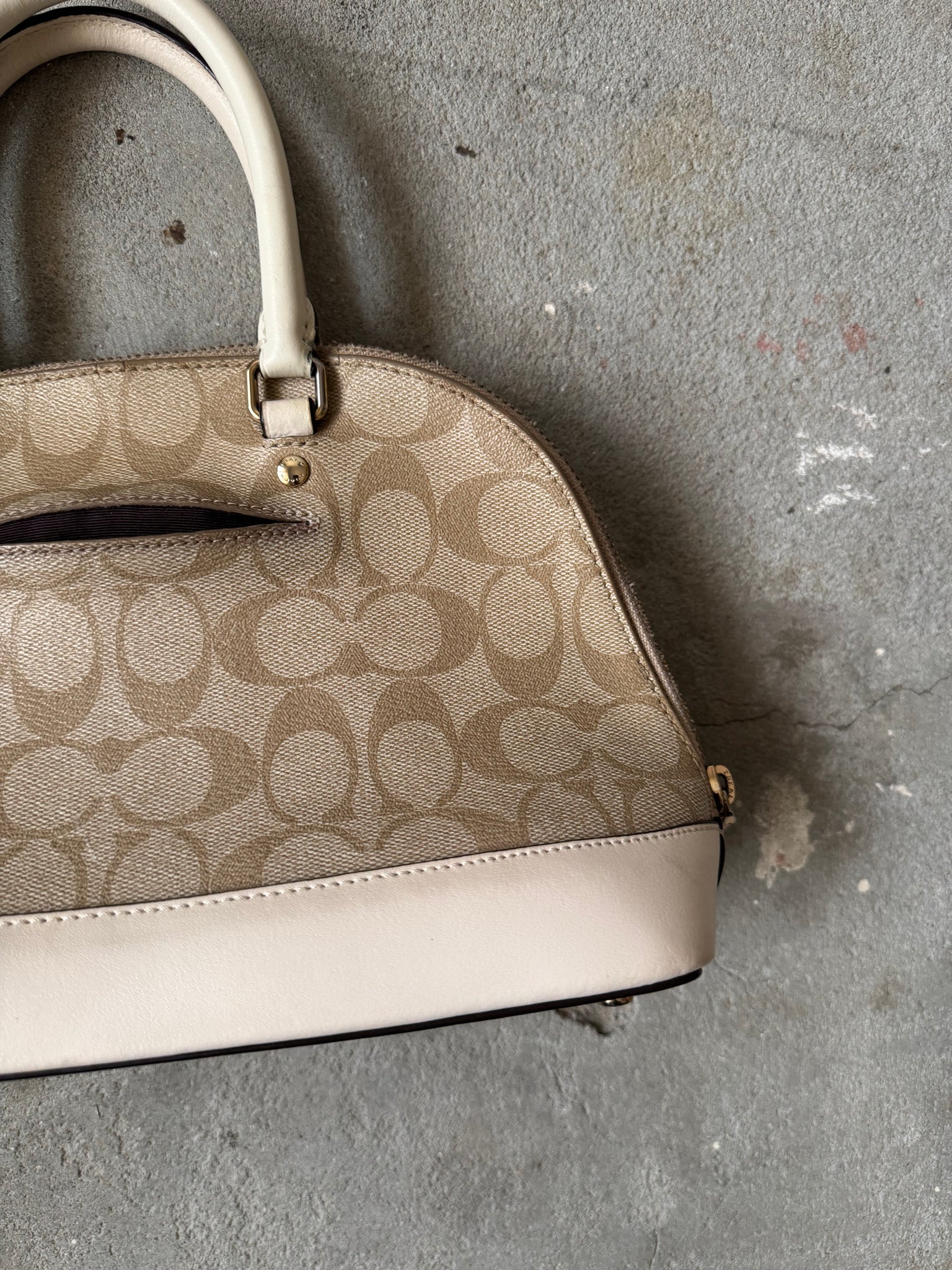 Coach 2Way Signature Sierra Hand Bag Beige/Cream