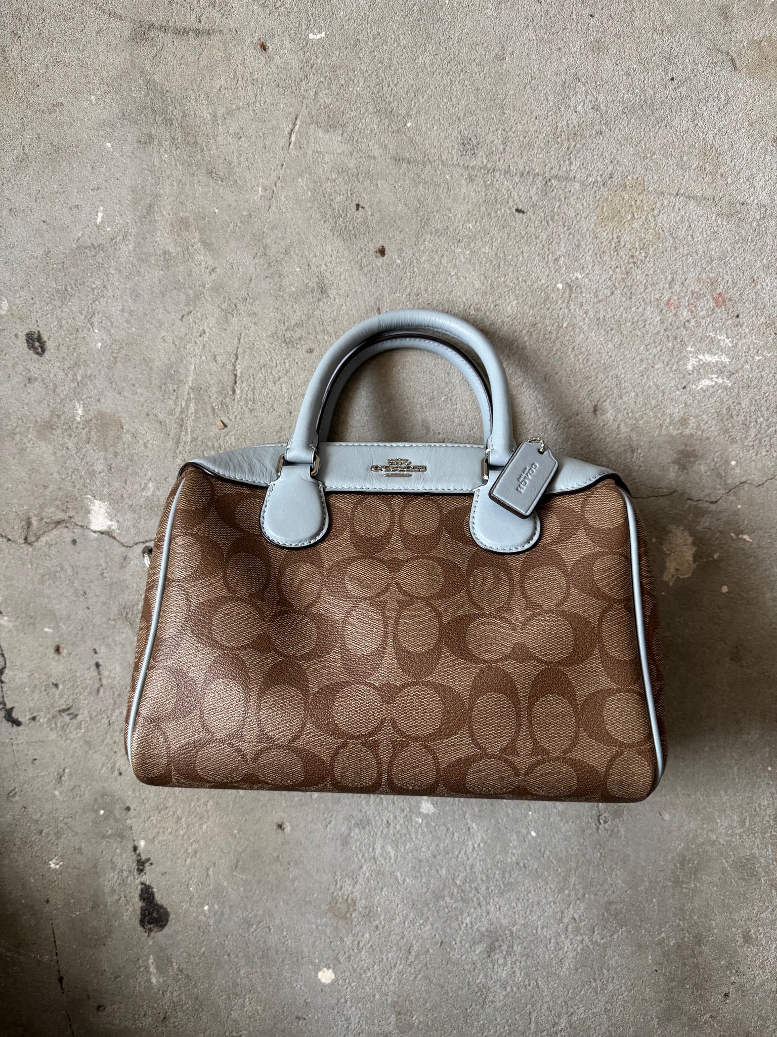 Coach 2Way Signature Speedy Beige/Blue