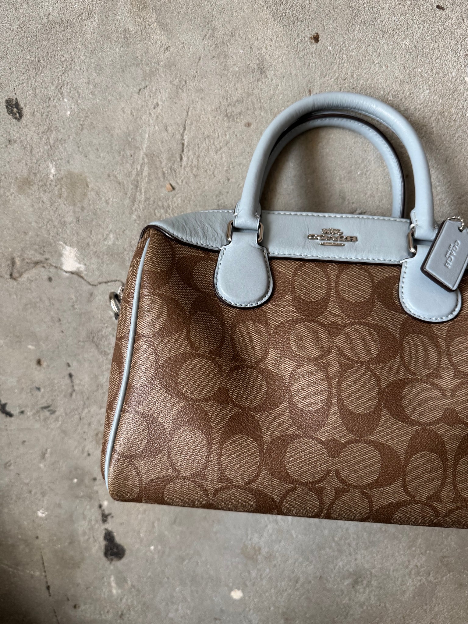 Coach 2Way Signature Speedy Beige/Blue
