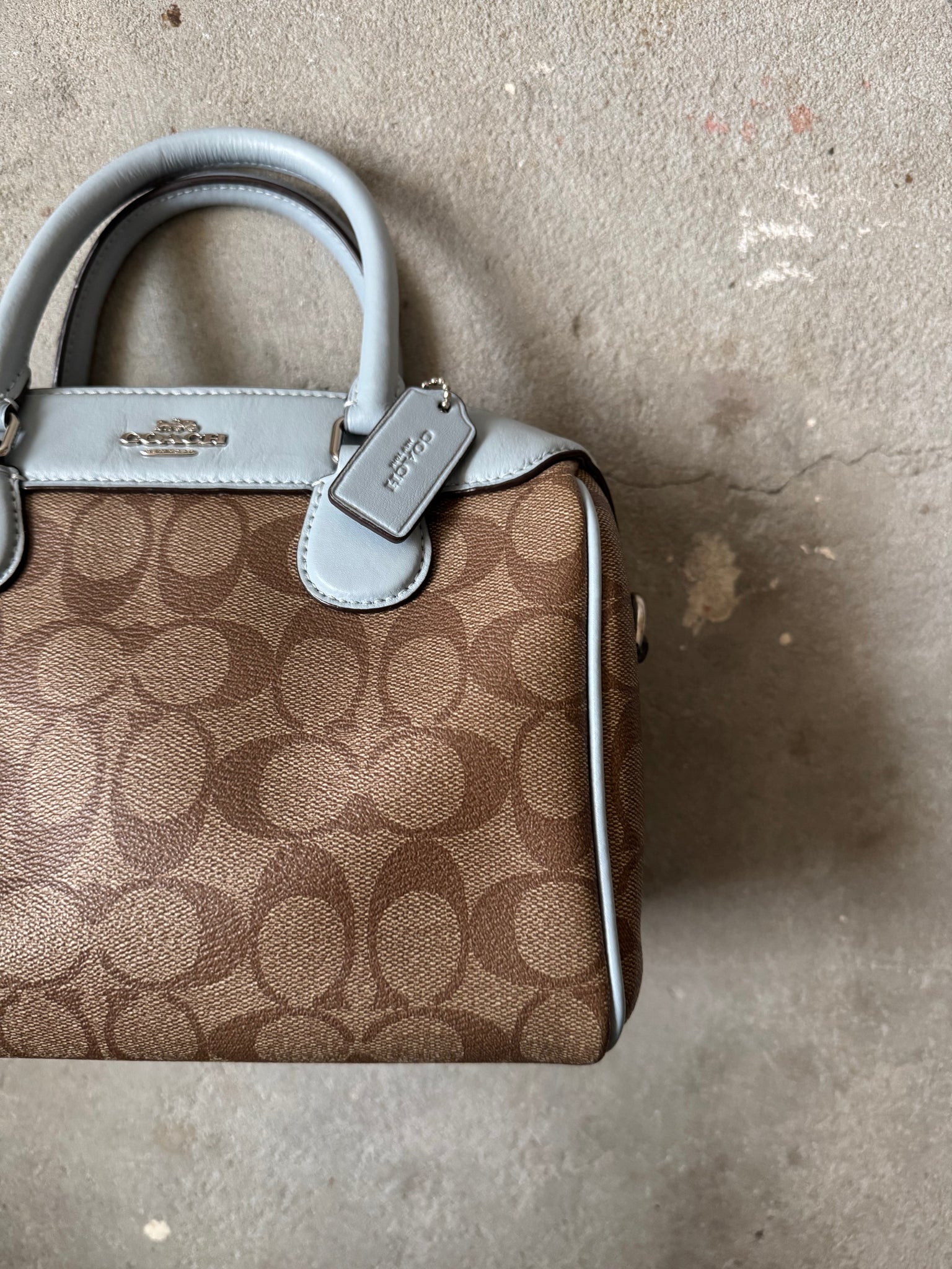 Coach 2Way Signature Speedy Beige/Blue