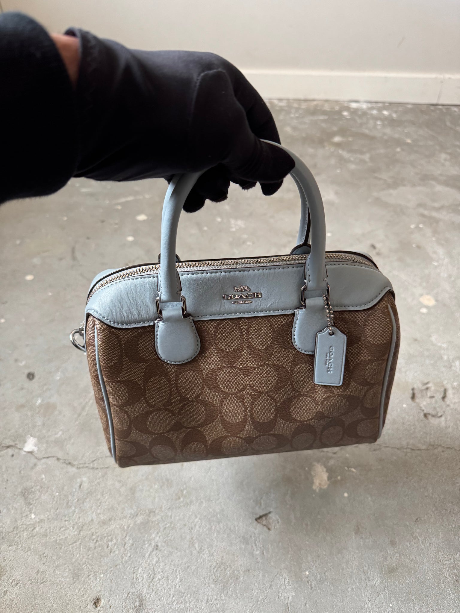 Coach 2Way Signature Speedy Beige/Blue